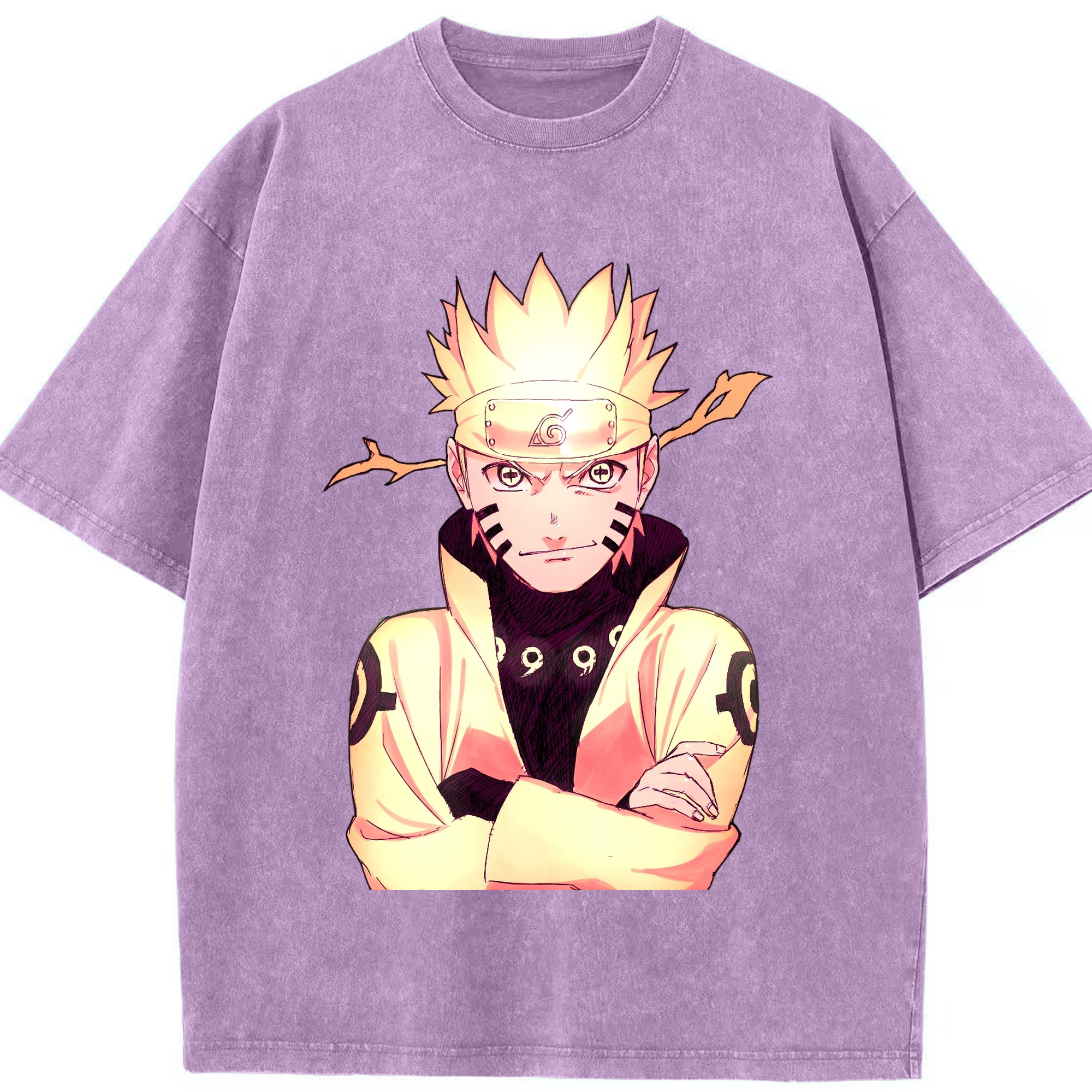 （画像用） NARUTO -ナルト- うずまき ナルト Uzumaki Naruto 綿100% ヴィンテージ風 半袖Tシャツ（フロントプリント）