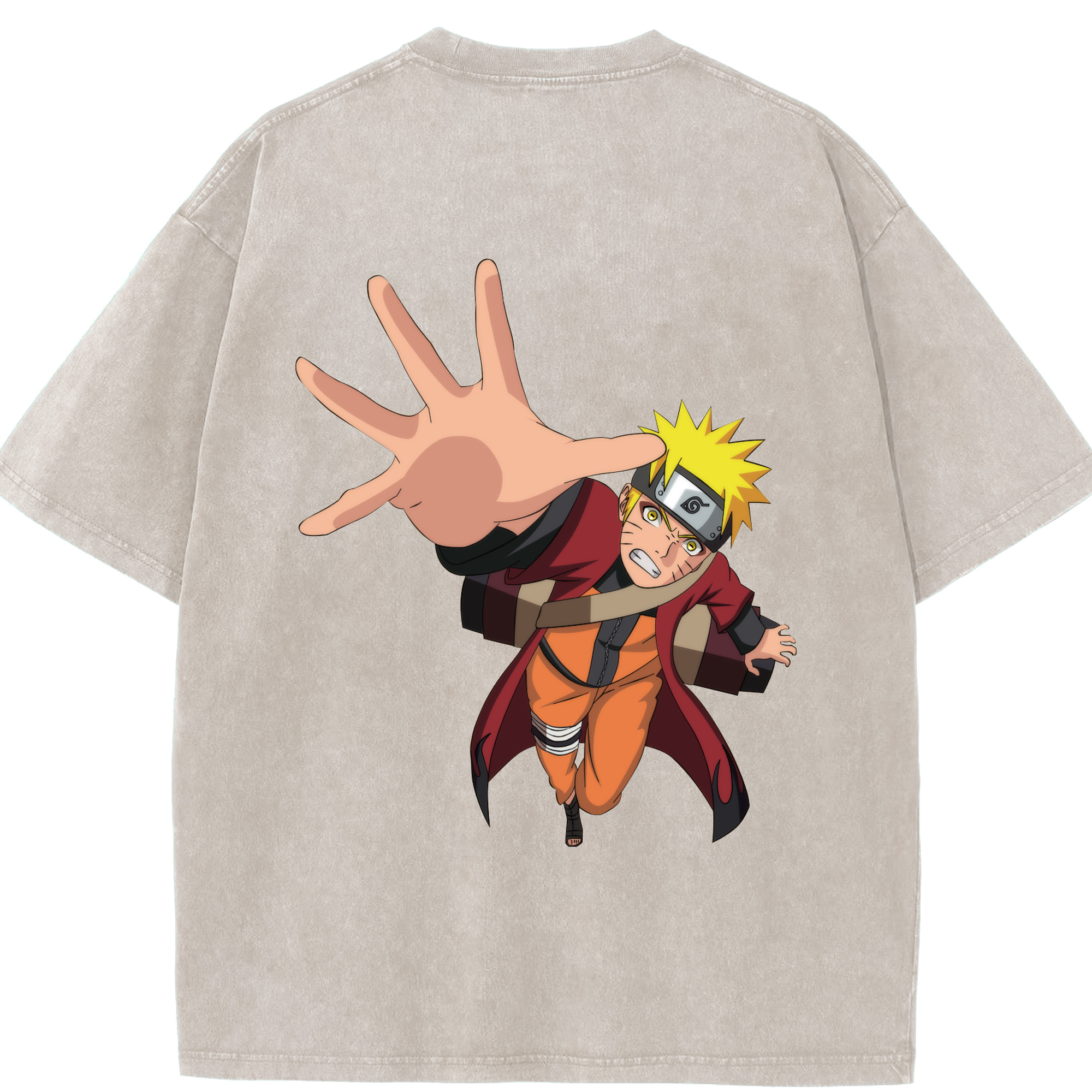 （画像用） NARUTO -ナルト- うずまき ナルト Uzumaki Naruto 綿100% ヴィンテージ風 半袖Tシャツ（背面プリント）
