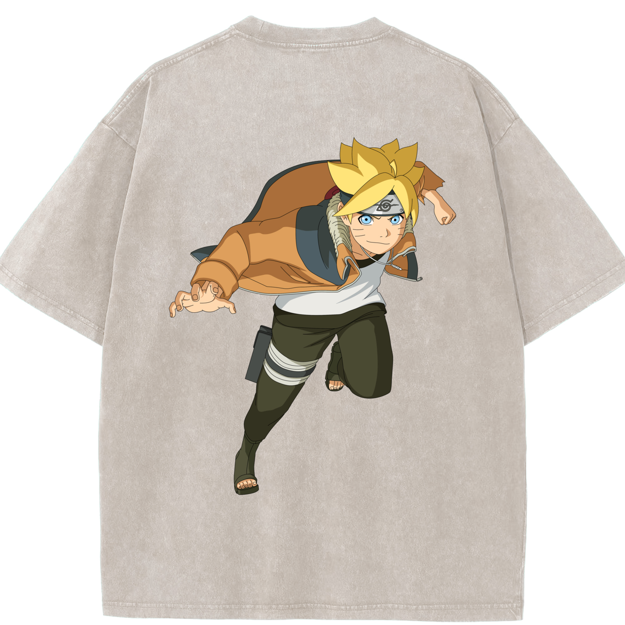 （画像用） NARUTO -ナルト- うずまき ナルト Uzumaki Naruto 綿100% ヴィンテージ風 半袖Tシャツ（背面プリント）