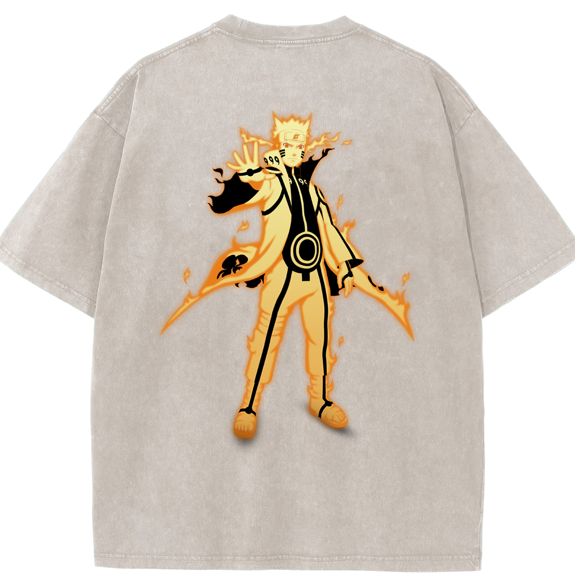 （画像用） NARUTO -ナルト- うずまき ナルト Uzumaki Naruto 綿100% ヴィンテージ風 半袖Tシャツ（背面プリント）