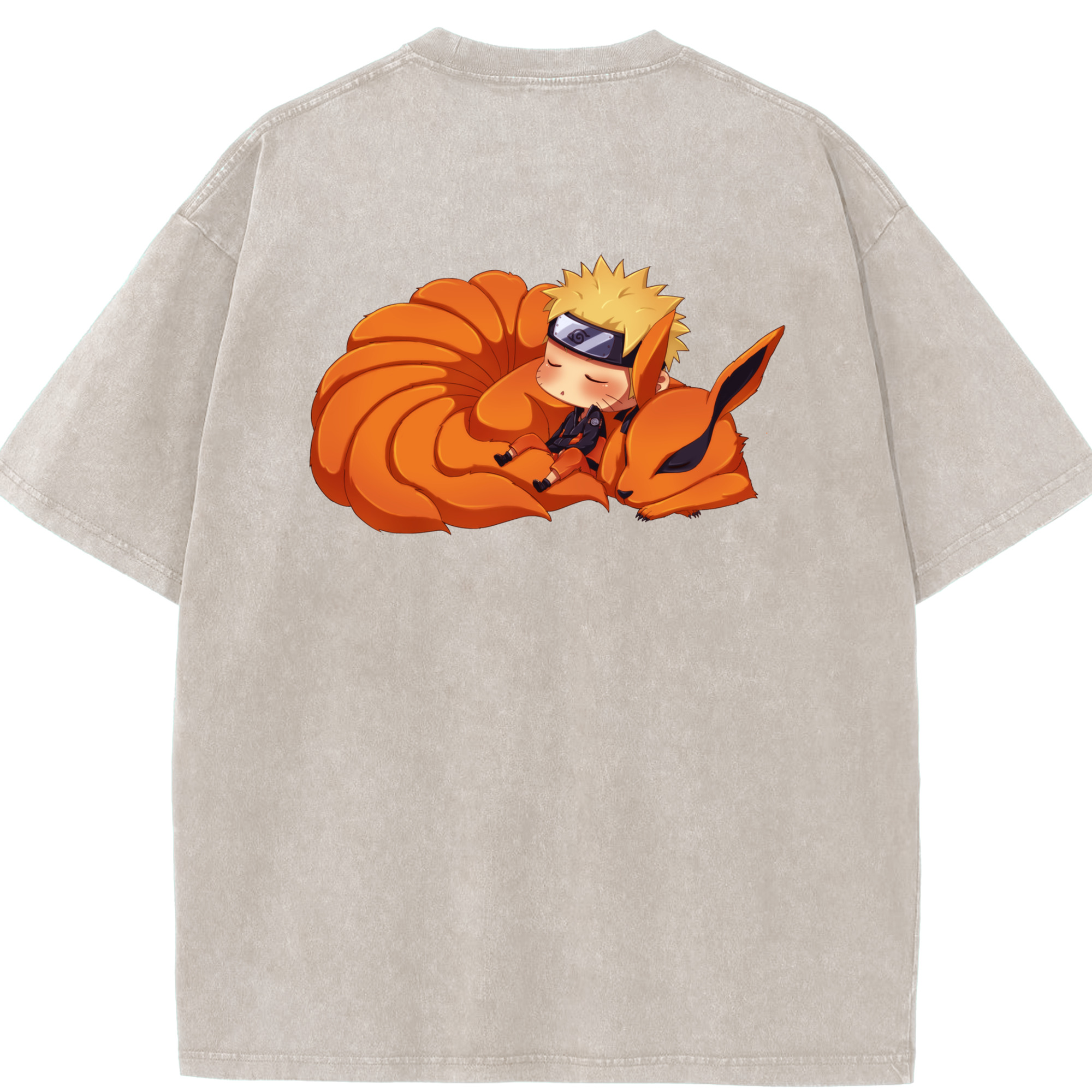 （画像用） NARUTO -ナルト- うずまき ナルト Uzumaki Naruto 綿100% ヴィンテージ風 半袖Tシャツ（背面プリント）
