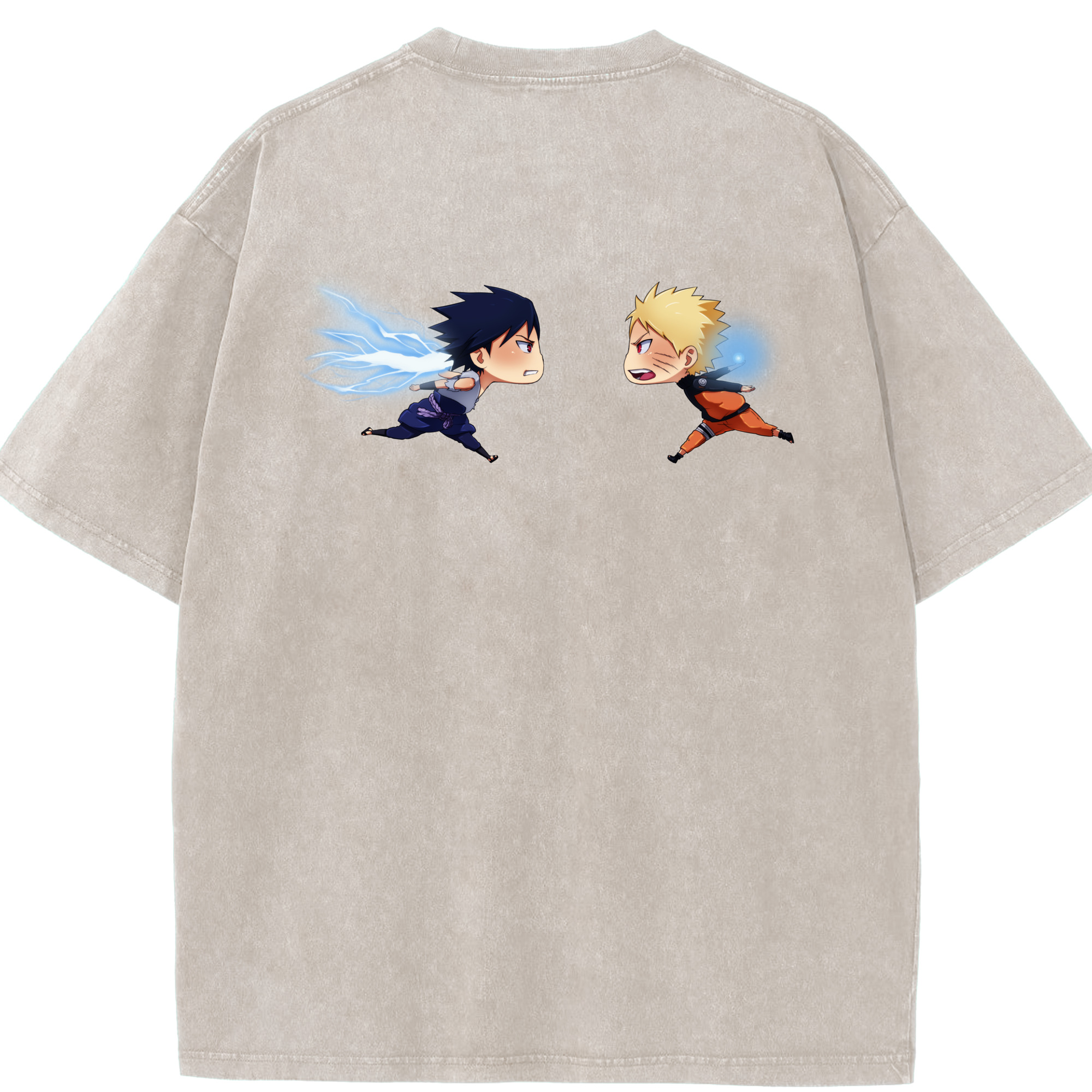 （画像用） NARUTO -ナルト- うずまき ナルト Uzumaki Naruto 綿100% ヴィンテージ風 半袖Tシャツ（背面プリント）