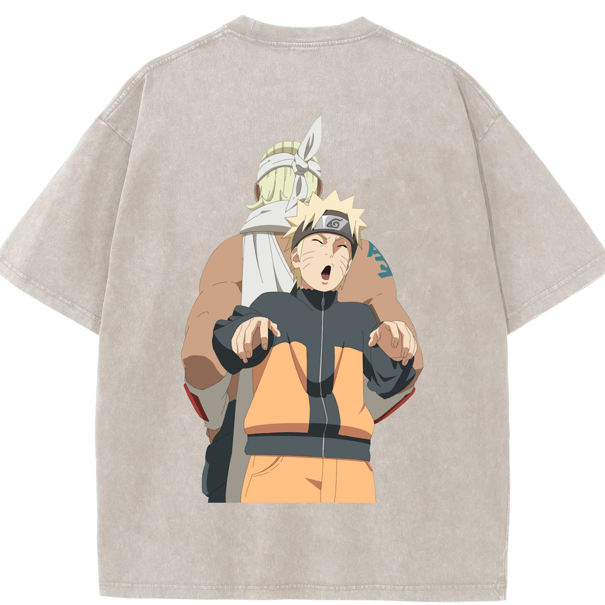 （画像用） NARUTO -ナルト- うずまき ナルト Uzumaki Naruto 綿100% ヴィンテージ風 半袖Tシャツ（背面プリント）