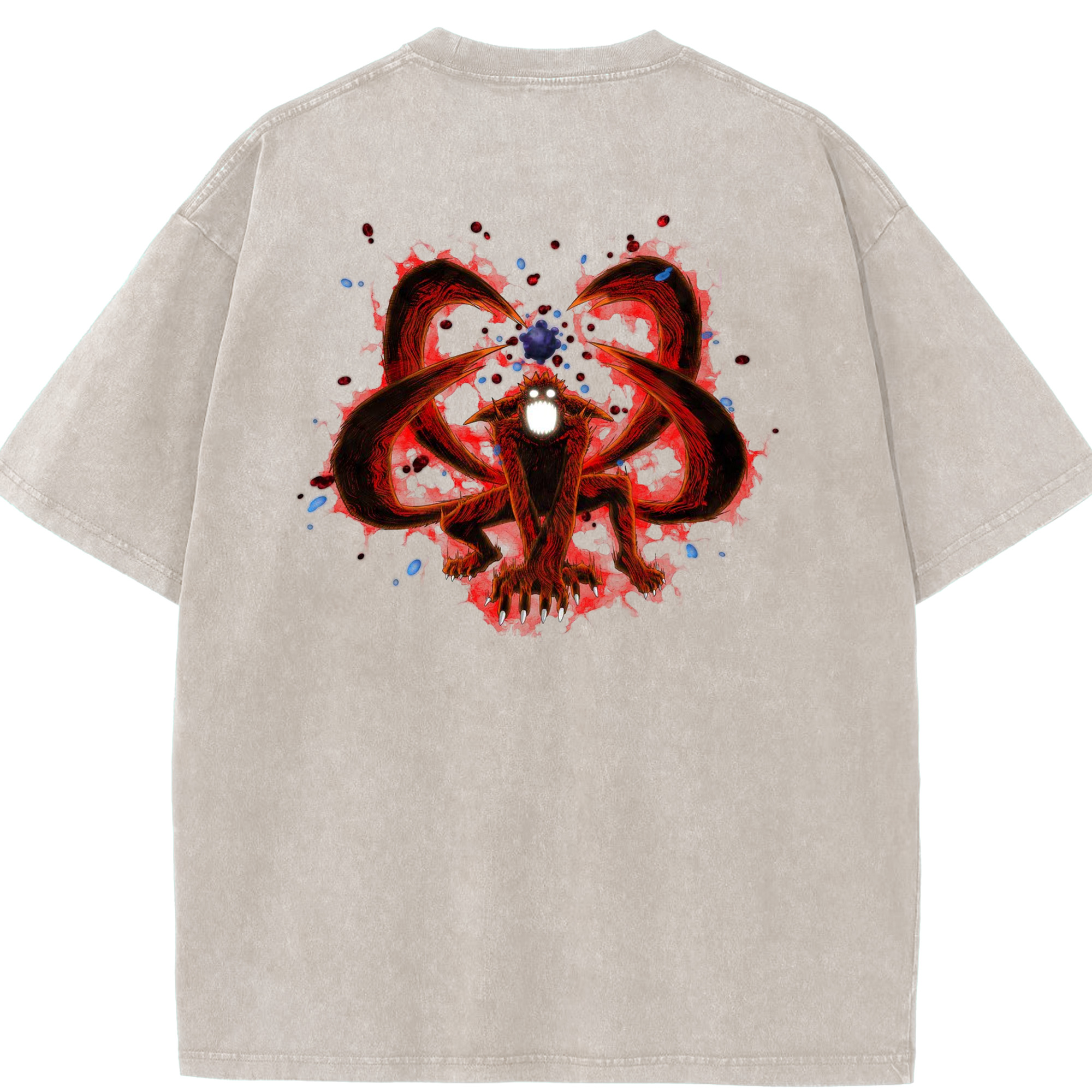 （画像用） NARUTO -ナルト- うずまき ナルト Uzumaki Naruto 綿100% ヴィンテージ風 半袖Tシャツ（背面プリント）