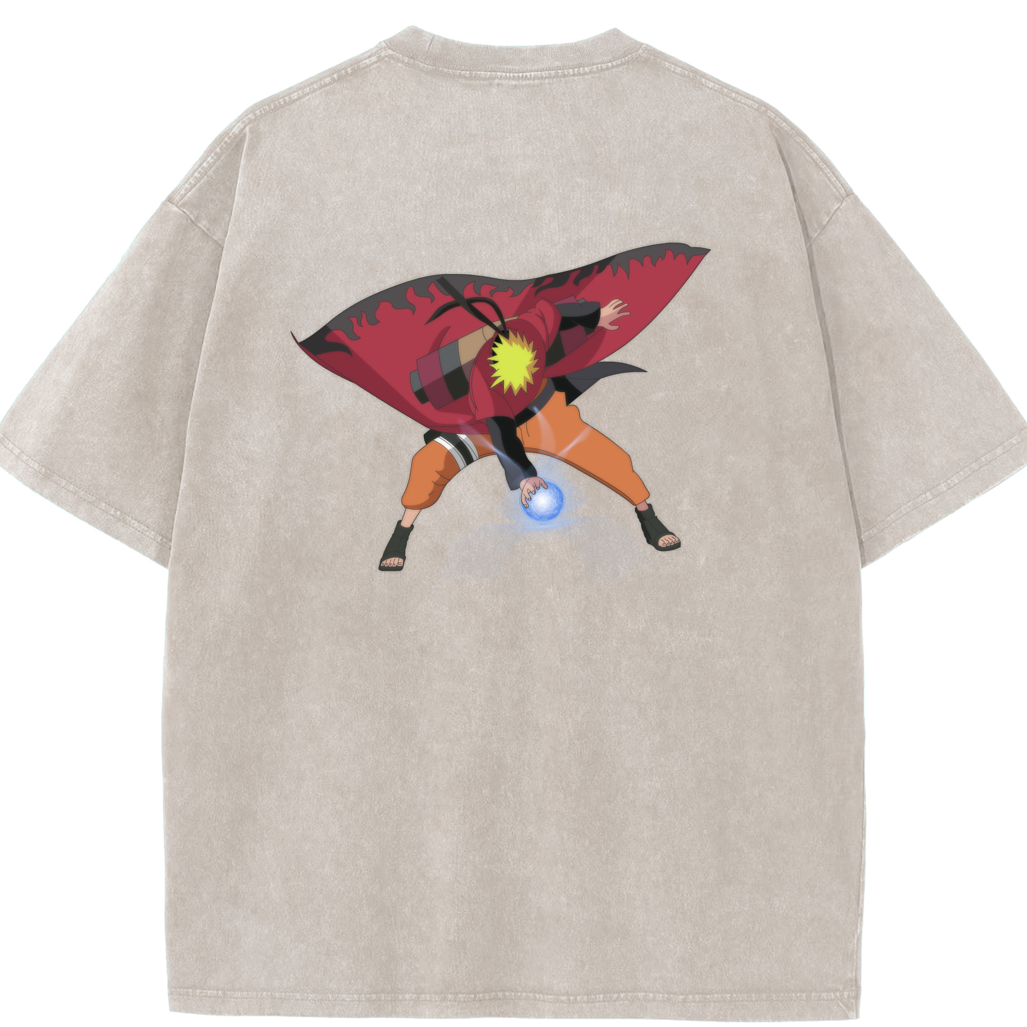 （画像用） NARUTO -ナルト- うずまき ナルト Uzumaki Naruto 綿100% ヴィンテージ風 半袖Tシャツ（背面プリント）