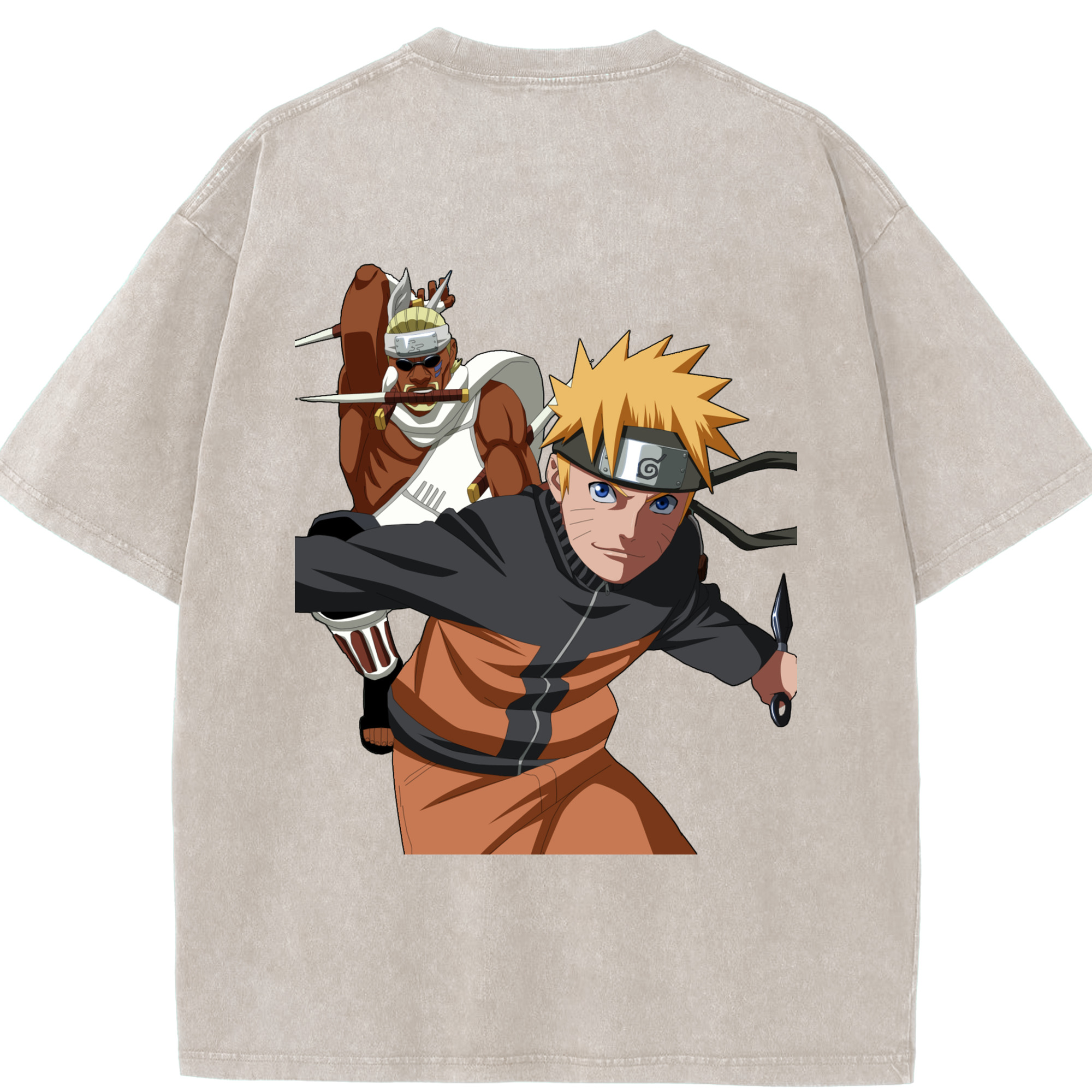 （画像用） NARUTO -ナルト- うずまき ナルト Uzumaki Naruto 綿100% ヴィンテージ風 半袖Tシャツ（背面プリント）