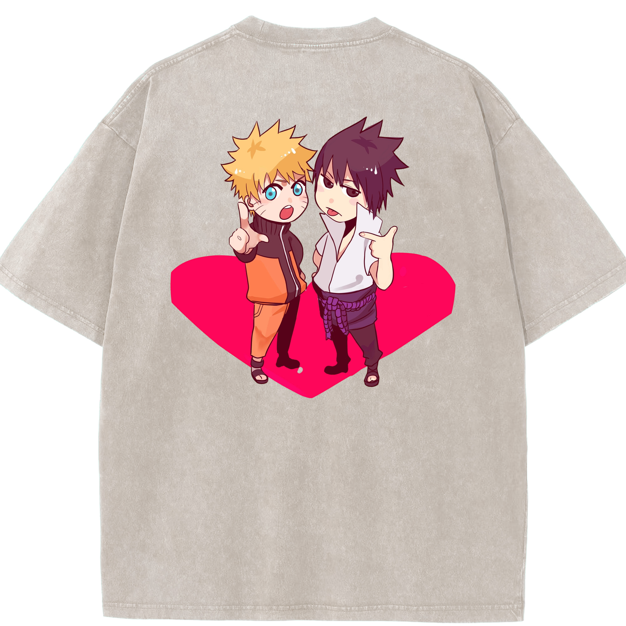 （画像用） NARUTO -ナルト- うずまき ナルト Uzumaki Naruto 綿100% ヴィンテージ風 半袖Tシャツ（背面プリント）