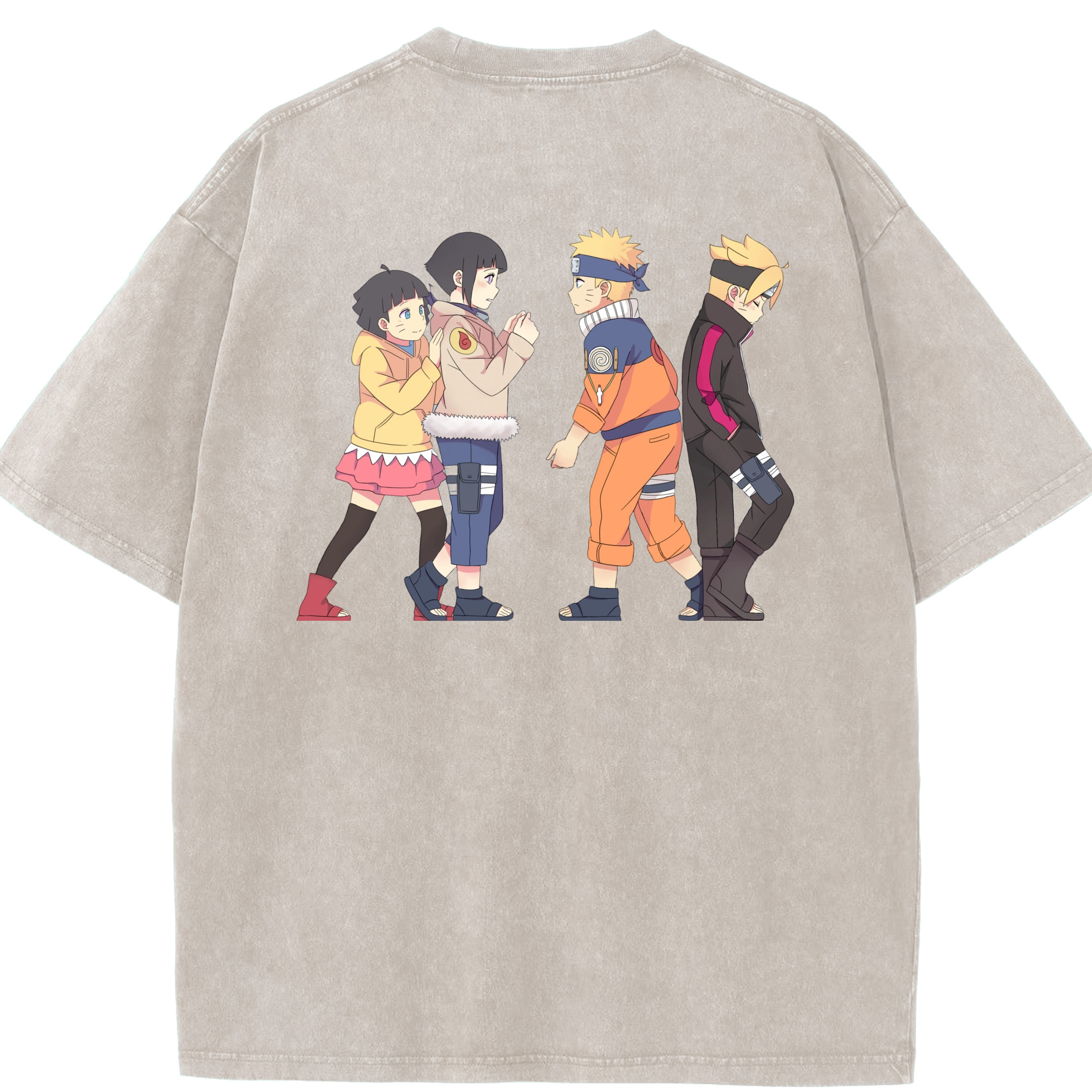 （画像用） NARUTO -ナルト- うずまき ナルト Uzumaki Naruto 綿100% ヴィンテージ風 半袖Tシャツ（背面プリント）