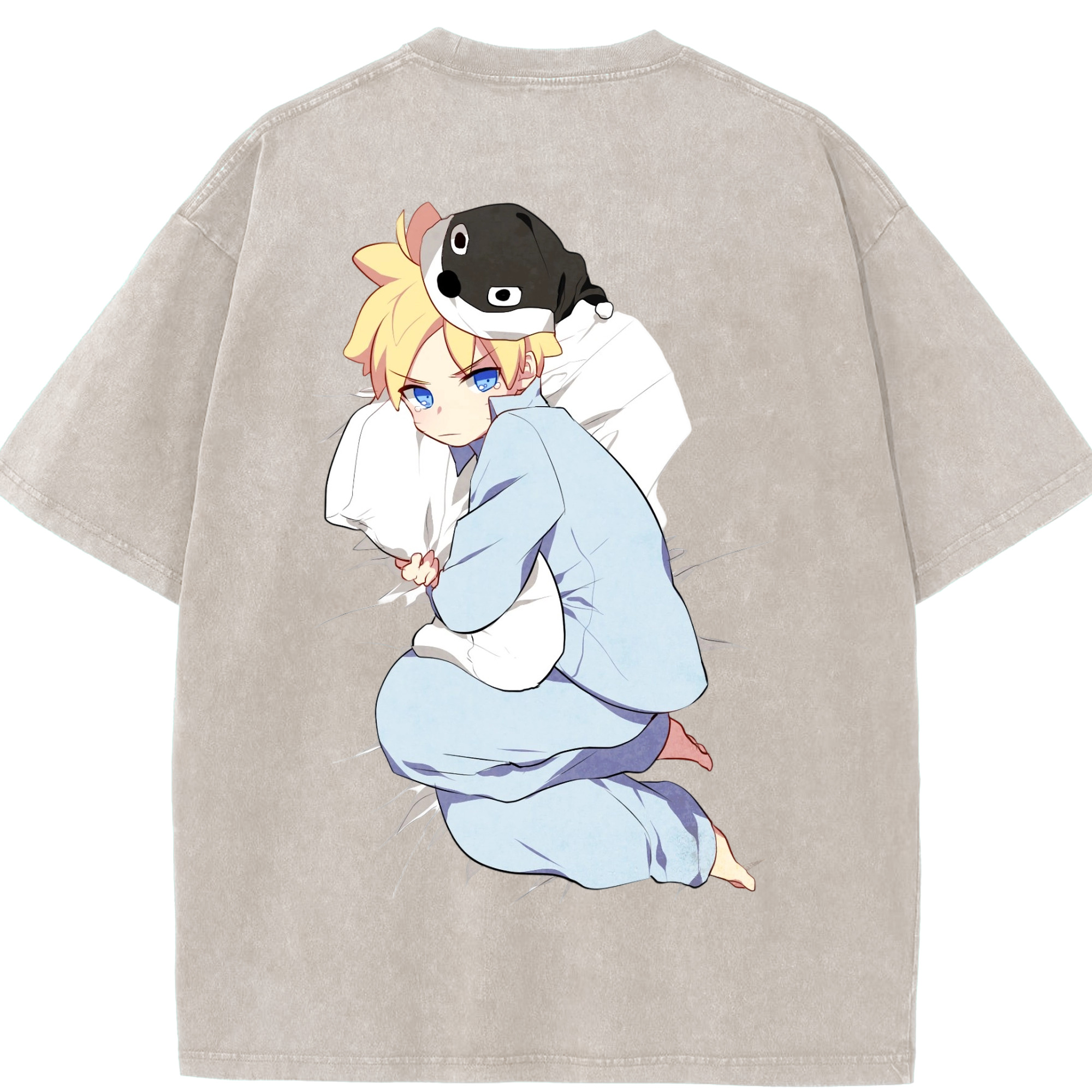 （画像用） NARUTO -ナルト- うずまき ナルト Uzumaki Naruto 綿100% ヴィンテージ風 半袖Tシャツ（背面プリント）