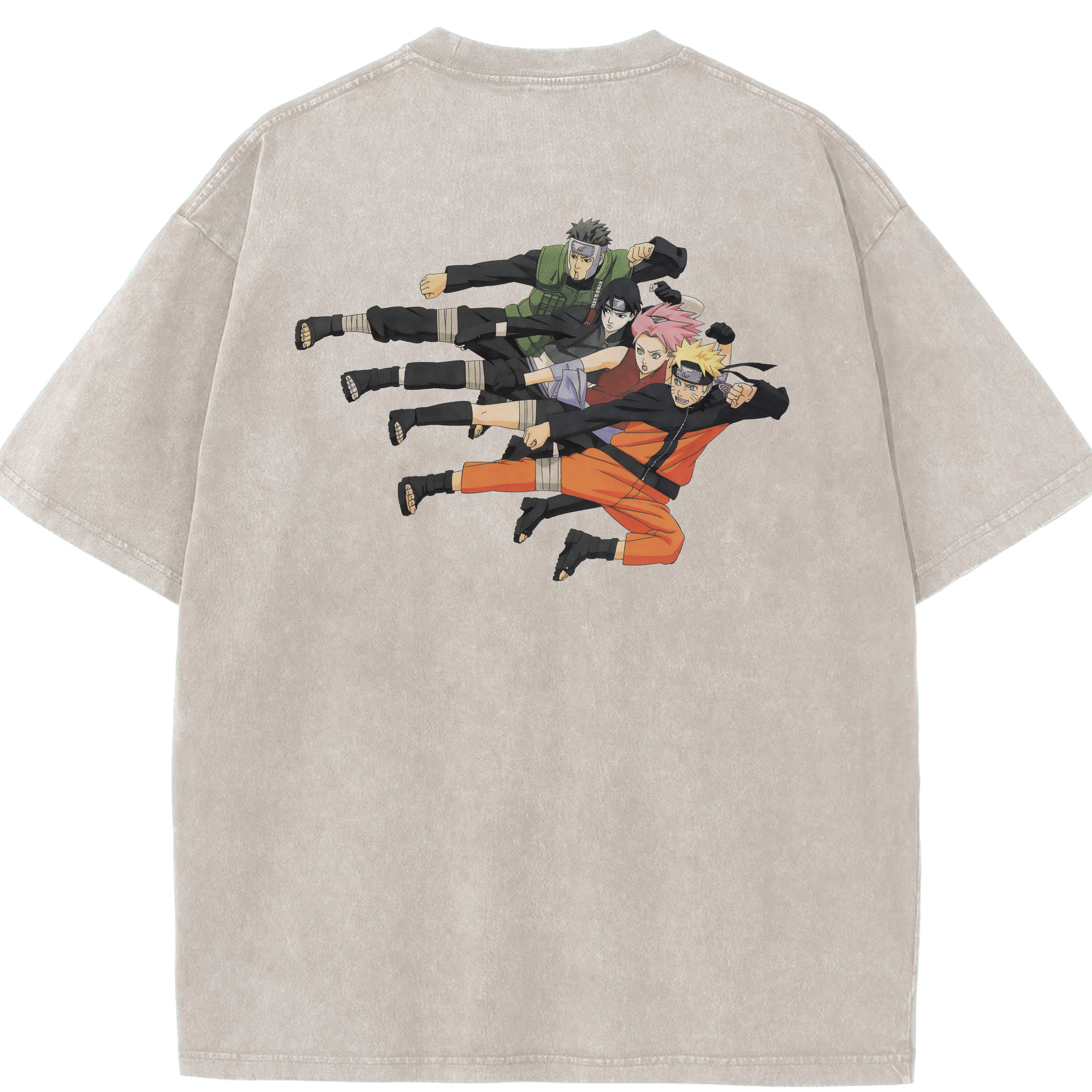 （画像用） NARUTO -ナルト- うずまき ナルト Uzumaki Naruto 綿100% ヴィンテージ風 半袖Tシャツ（背面プリント）
