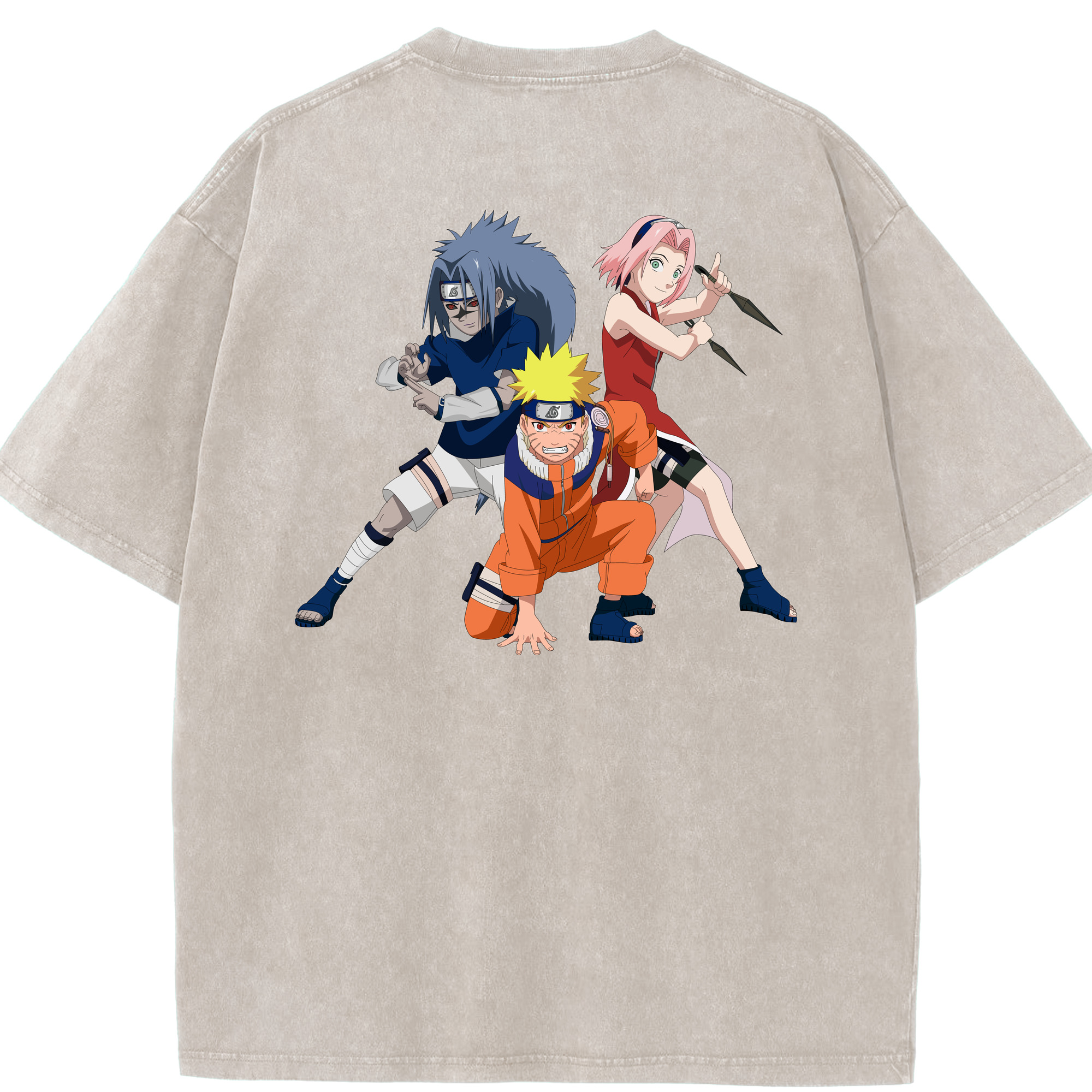 （画像用） NARUTO -ナルト- うずまき ナルト Uzumaki Naruto 綿100% ヴィンテージ風 半袖Tシャツ（背面プリント）