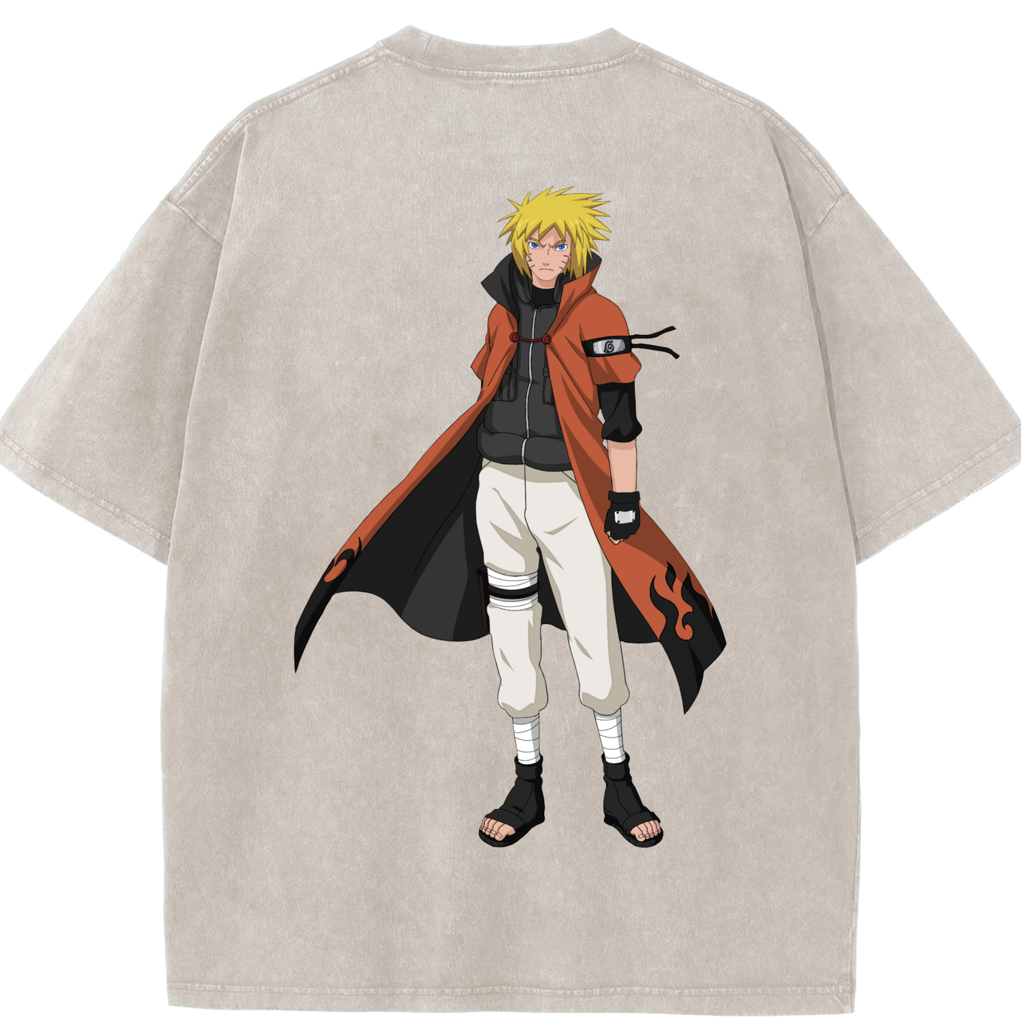 （画像用） NARUTO -ナルト- うずまき ナルト Uzumaki Naruto 綿100% ヴィンテージ風 半袖Tシャツ（背面プリント）