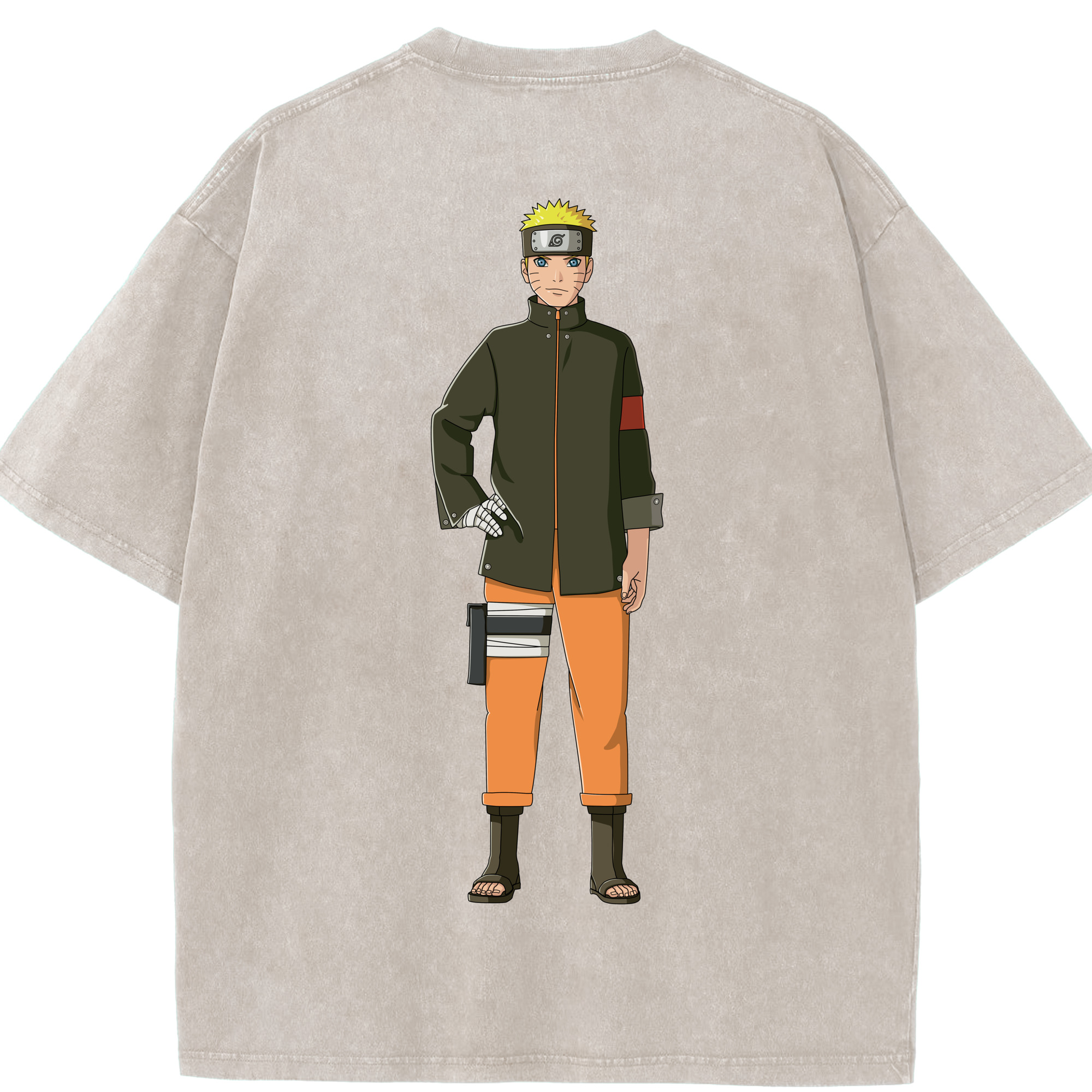 （画像用） NARUTO -ナルト- うずまき ナルト Uzumaki Naruto 綿100% ヴィンテージ風 半袖Tシャツ（背面プリント）