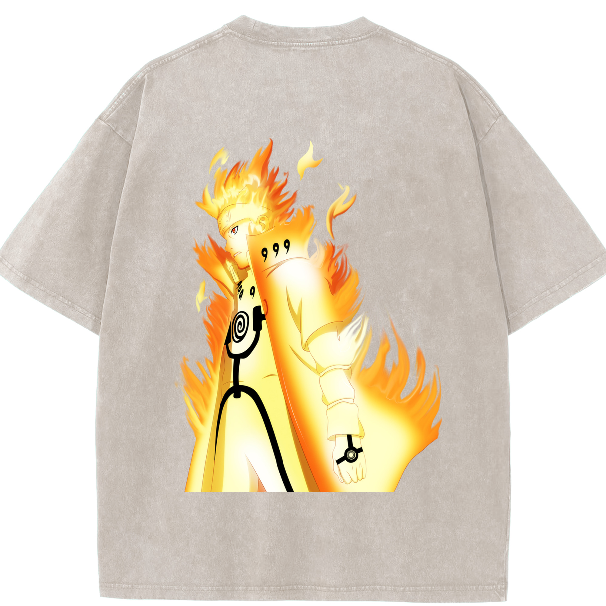 （画像用） NARUTO -ナルト- うずまき ナルト Uzumaki Naruto 綿100% ヴィンテージ風 半袖Tシャツ（背面プリント）