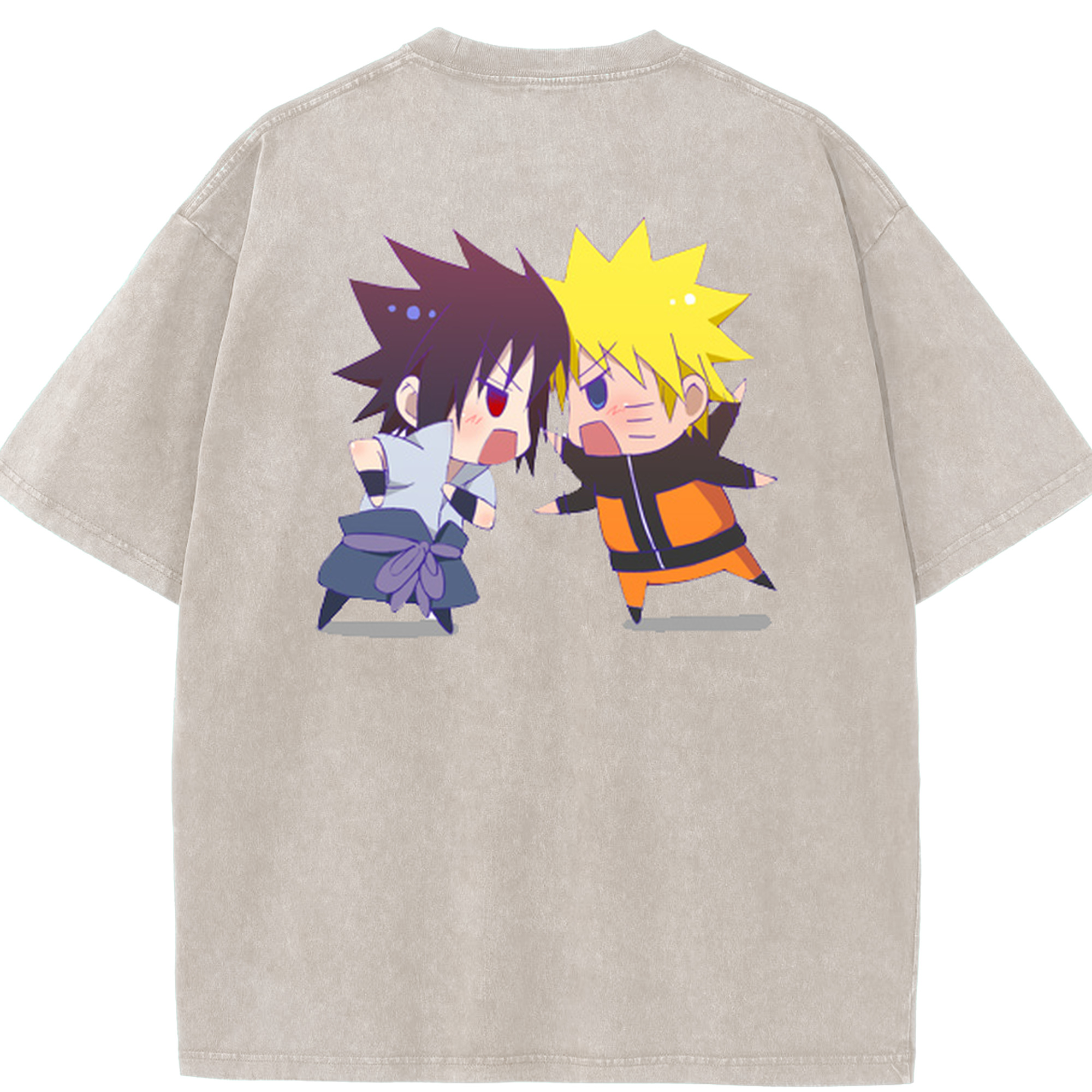 （画像用） NARUTO -ナルト- うずまき ナルト Uzumaki Naruto 綿100% ヴィンテージ風 半袖Tシャツ（背面プリント）