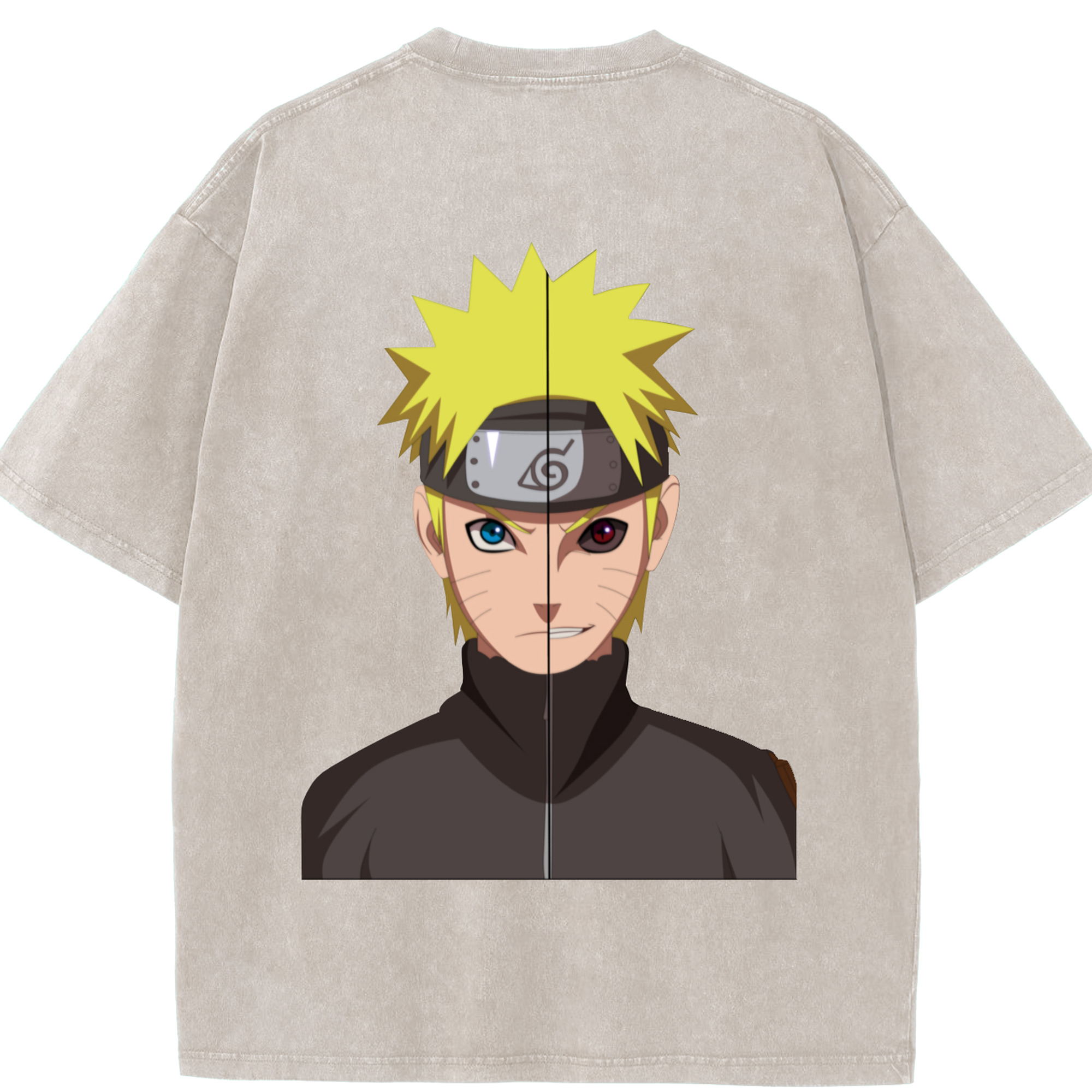（画像用） NARUTO -ナルト- うずまき ナルト Uzumaki Naruto 綿100% ヴィンテージ風 半袖Tシャツ（背面プリント）