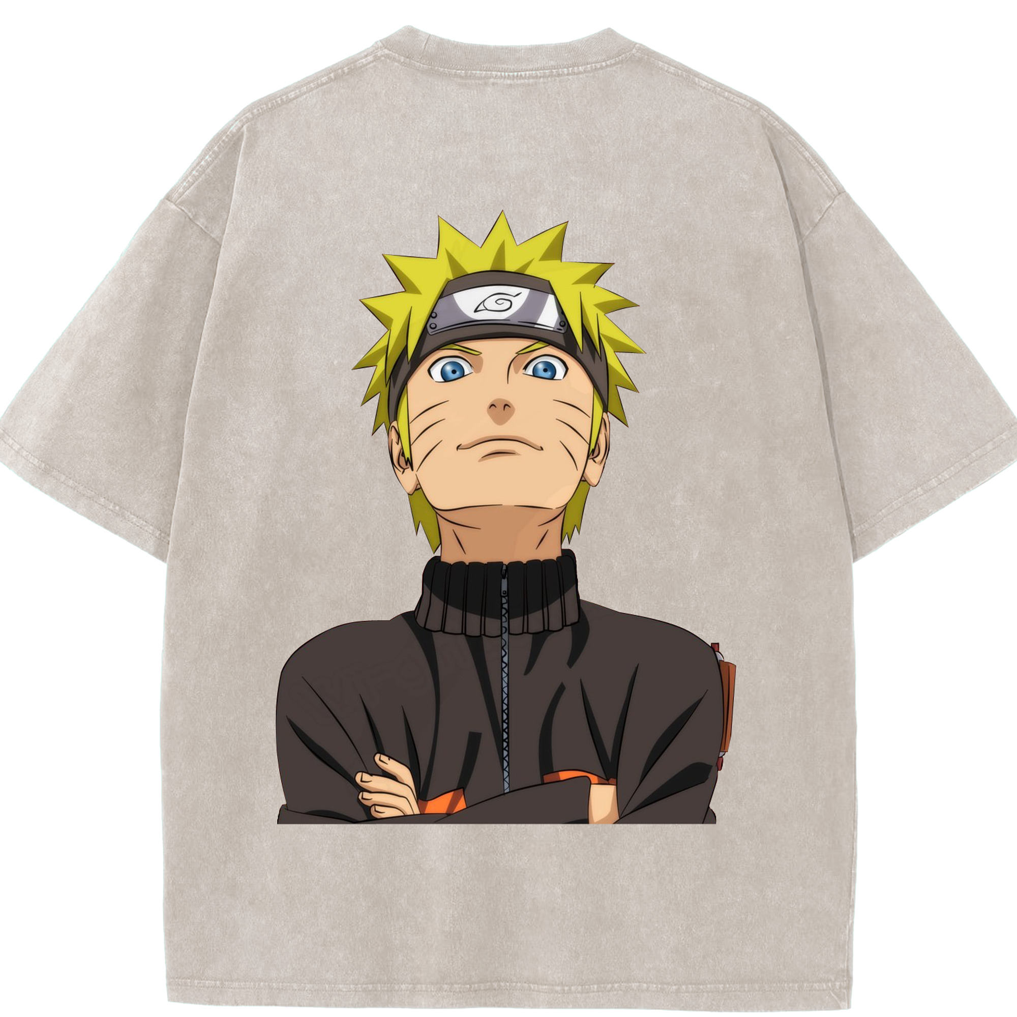 （画像用） NARUTO -ナルト- うずまき ナルト Uzumaki Naruto 綿100% ヴィンテージ風 半袖Tシャツ（背面プリント）