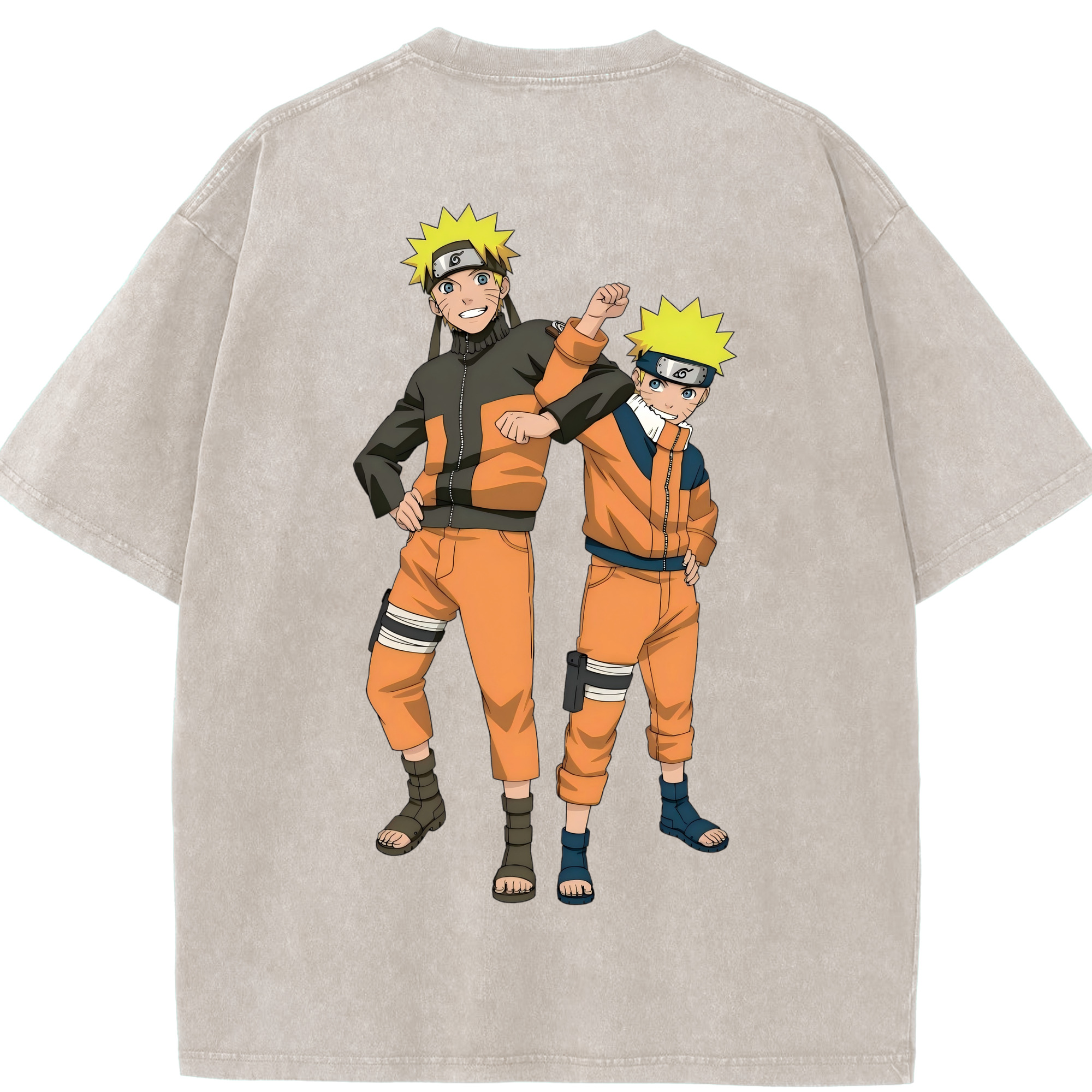 （画像用） NARUTO -ナルト- うずまき ナルト Uzumaki Naruto 綿100% ヴィンテージ風 半袖Tシャツ（背面プリント）