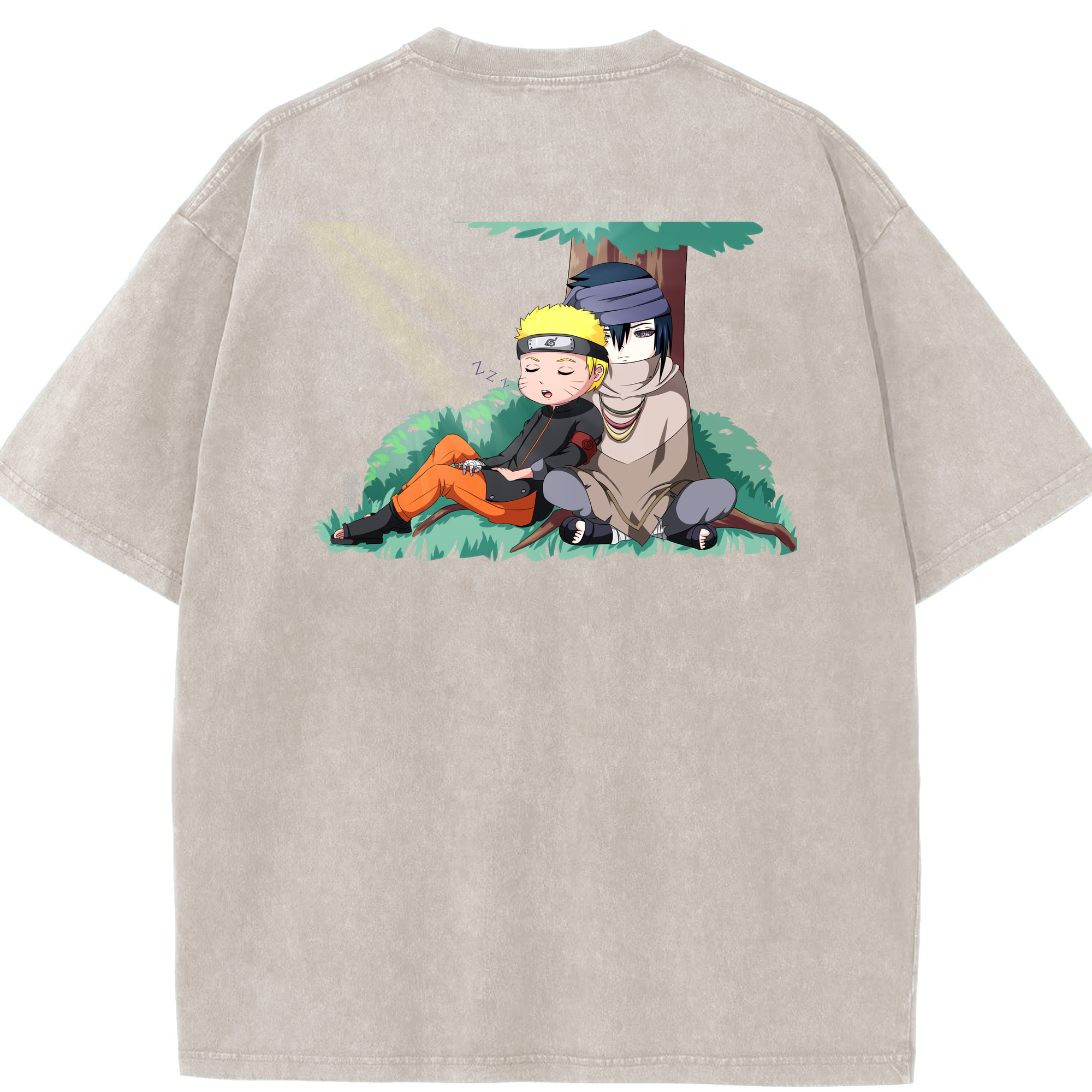 （画像用） NARUTO -ナルト- うずまき ナルト Uzumaki Naruto 綿100% ヴィンテージ風 半袖Tシャツ（背面プリント）