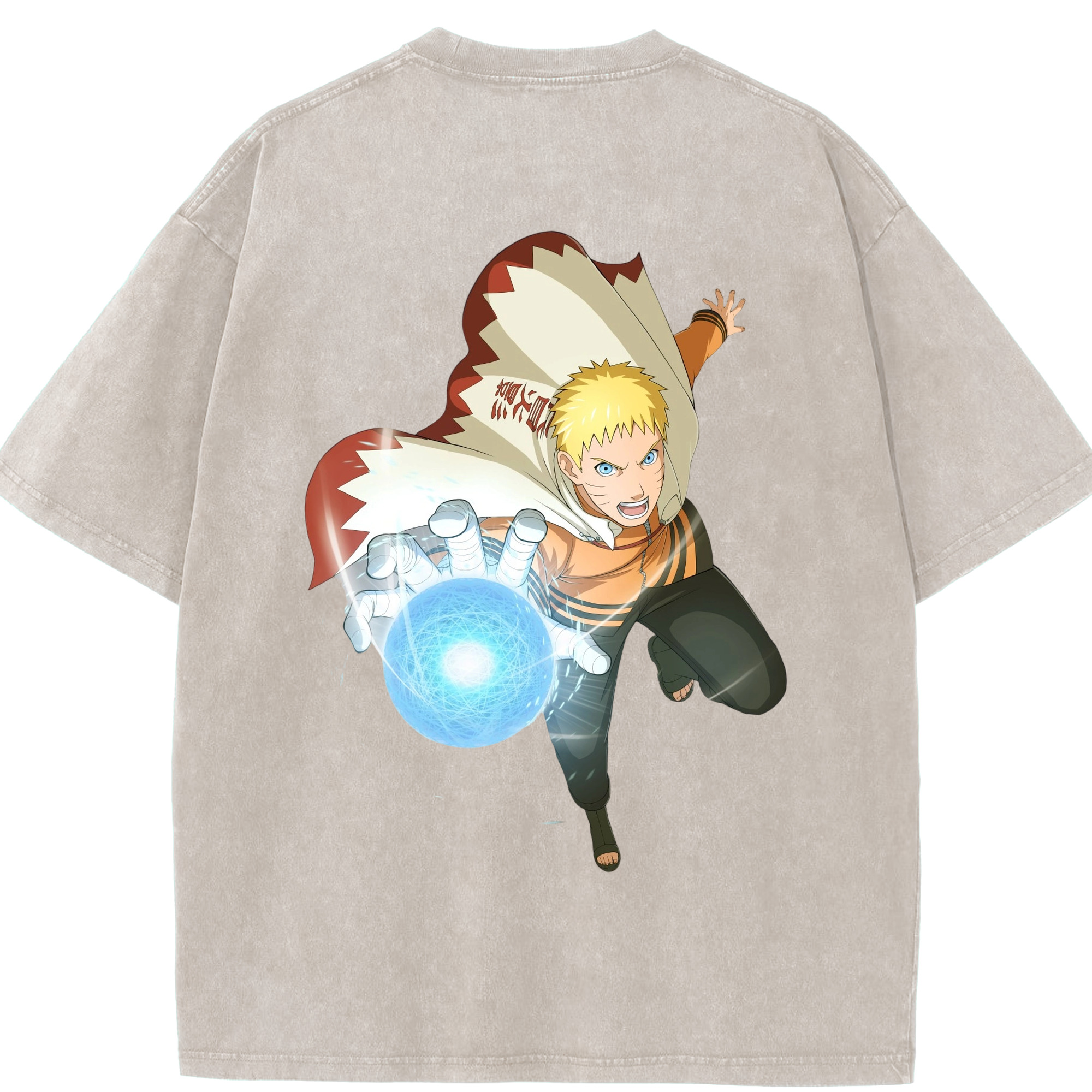（画像用） NARUTO -ナルト- うずまき ナルト Uzumaki Naruto 綿100% ヴィンテージ風 半袖Tシャツ（背面プリント）