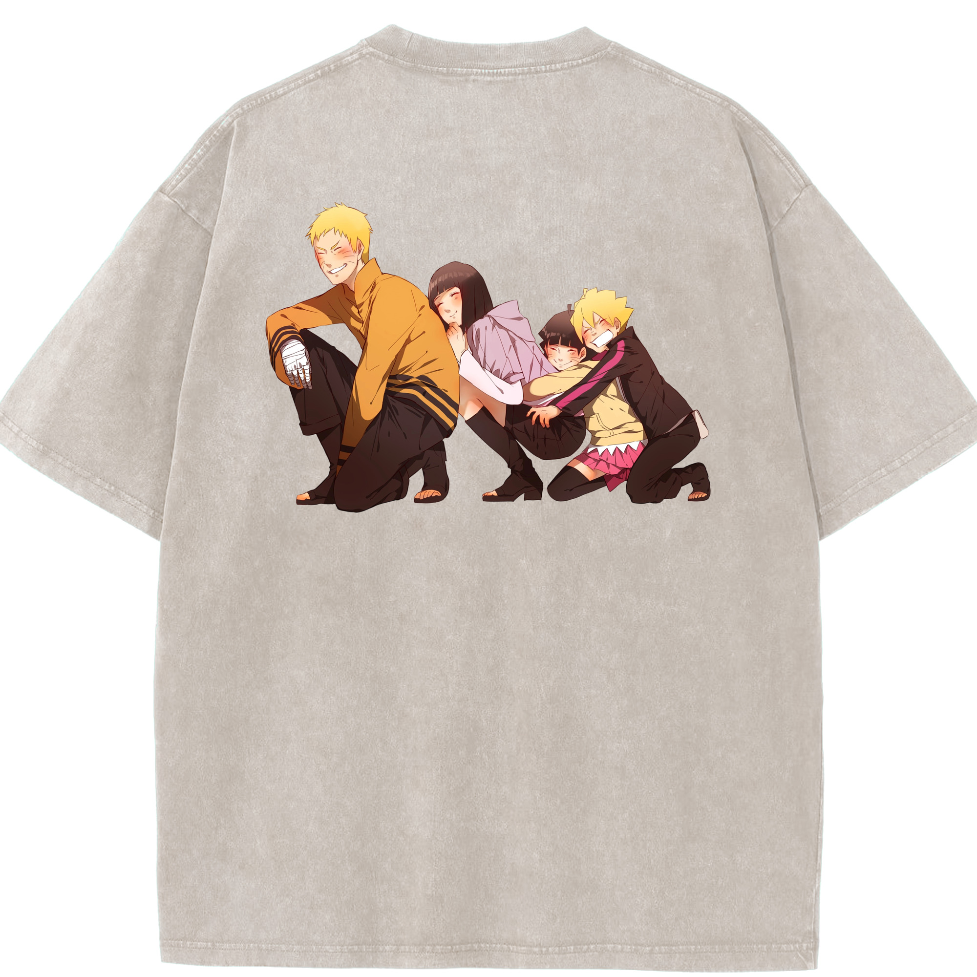 （画像用） NARUTO -ナルト- うずまき ナルト Uzumaki Naruto 綿100% ヴィンテージ風 半袖Tシャツ（背面プリント）