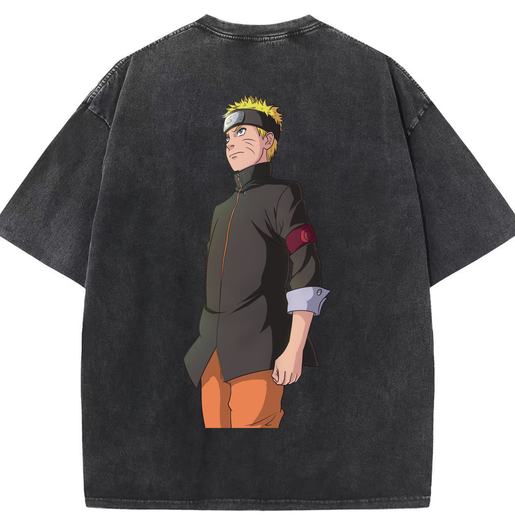 （画像用） NARUTO -ナルト- うずまき ナルト Uzumaki Naruto 綿100% ヴィンテージ風 半袖Tシャツ（背面プリント）