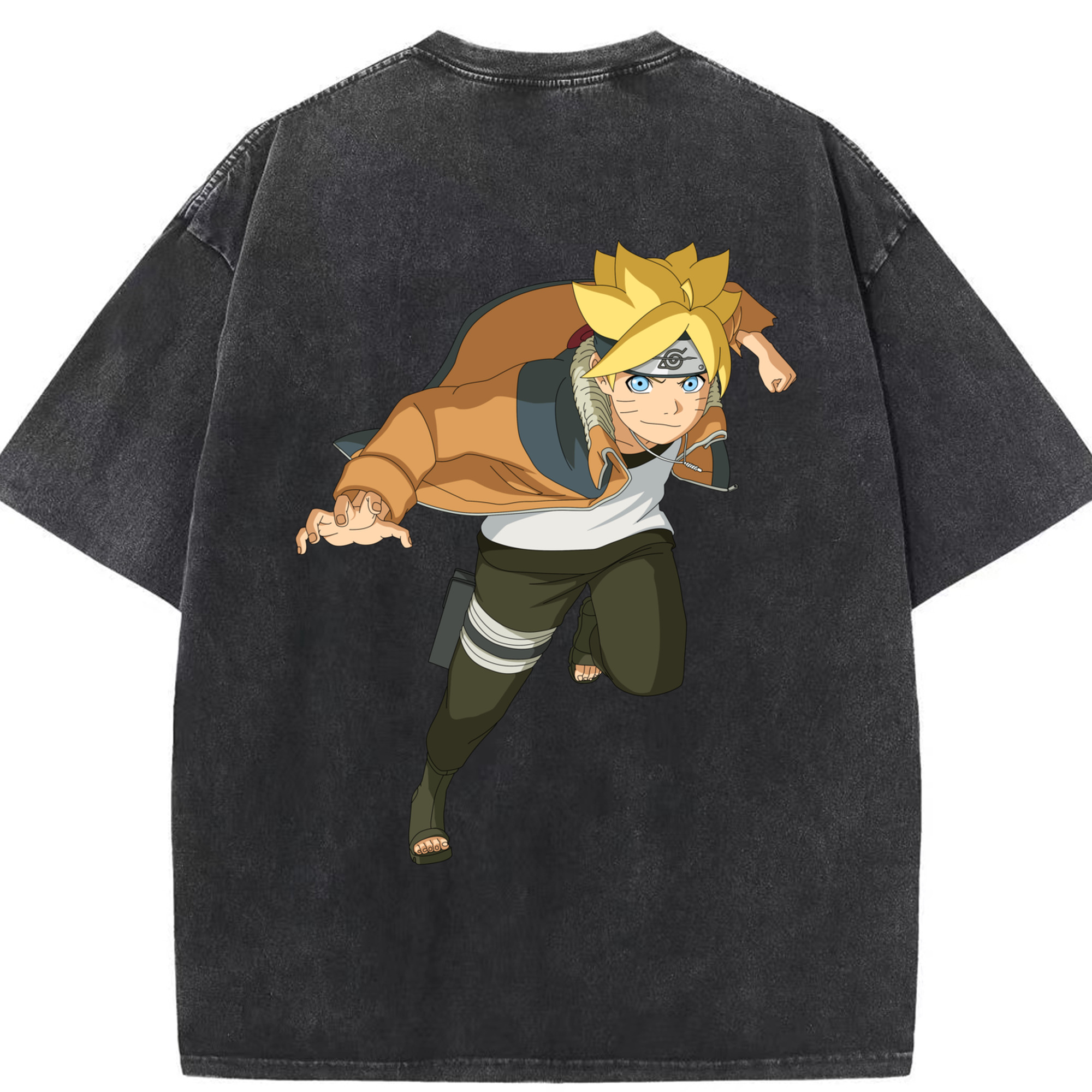 （画像用） NARUTO -ナルト- うずまき ナルト Uzumaki Naruto 綿100% ヴィンテージ風 半袖Tシャツ（背面プリント）