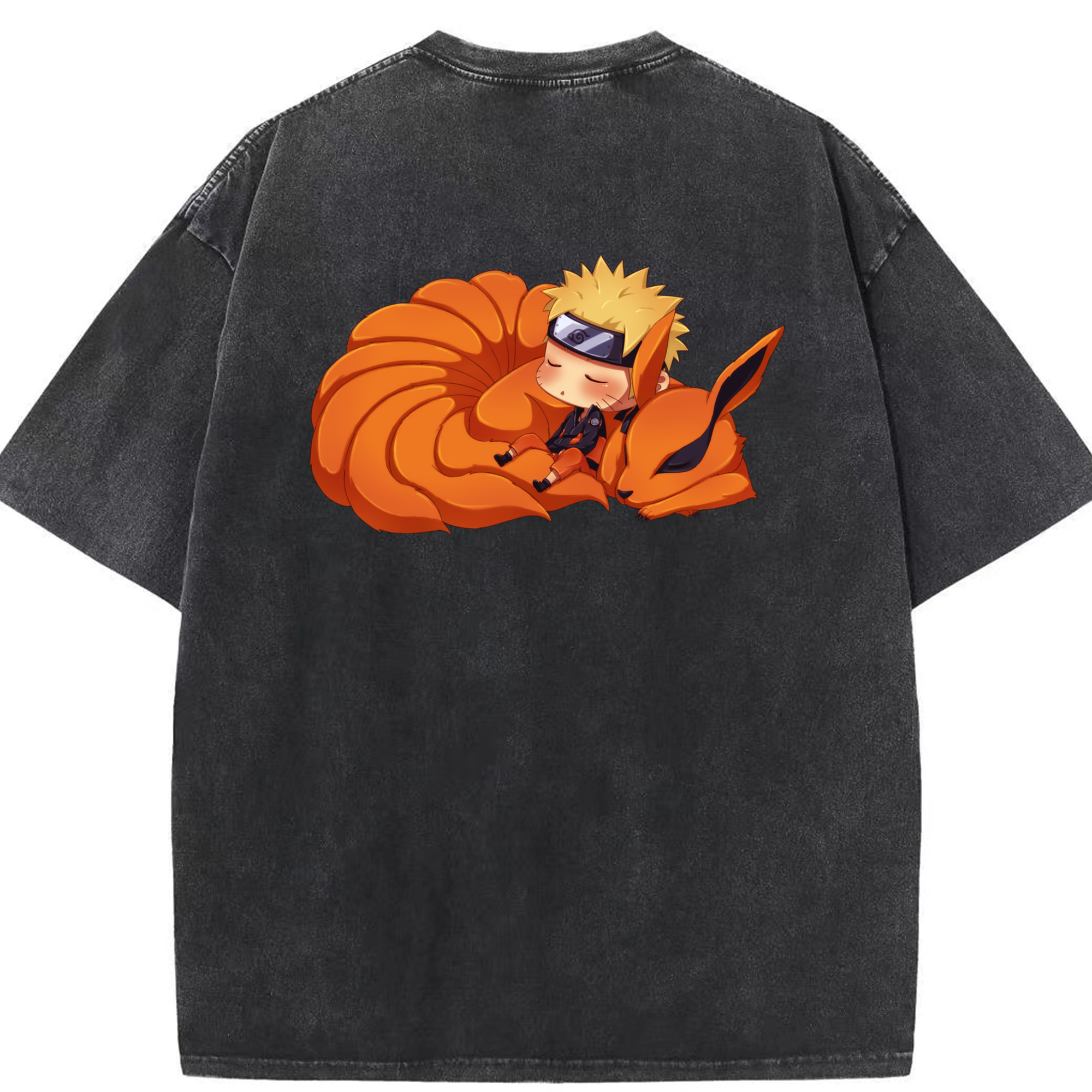 （画像用） NARUTO -ナルト- うずまき ナルト Uzumaki Naruto 綿100% ヴィンテージ風 半袖Tシャツ（背面プリント）