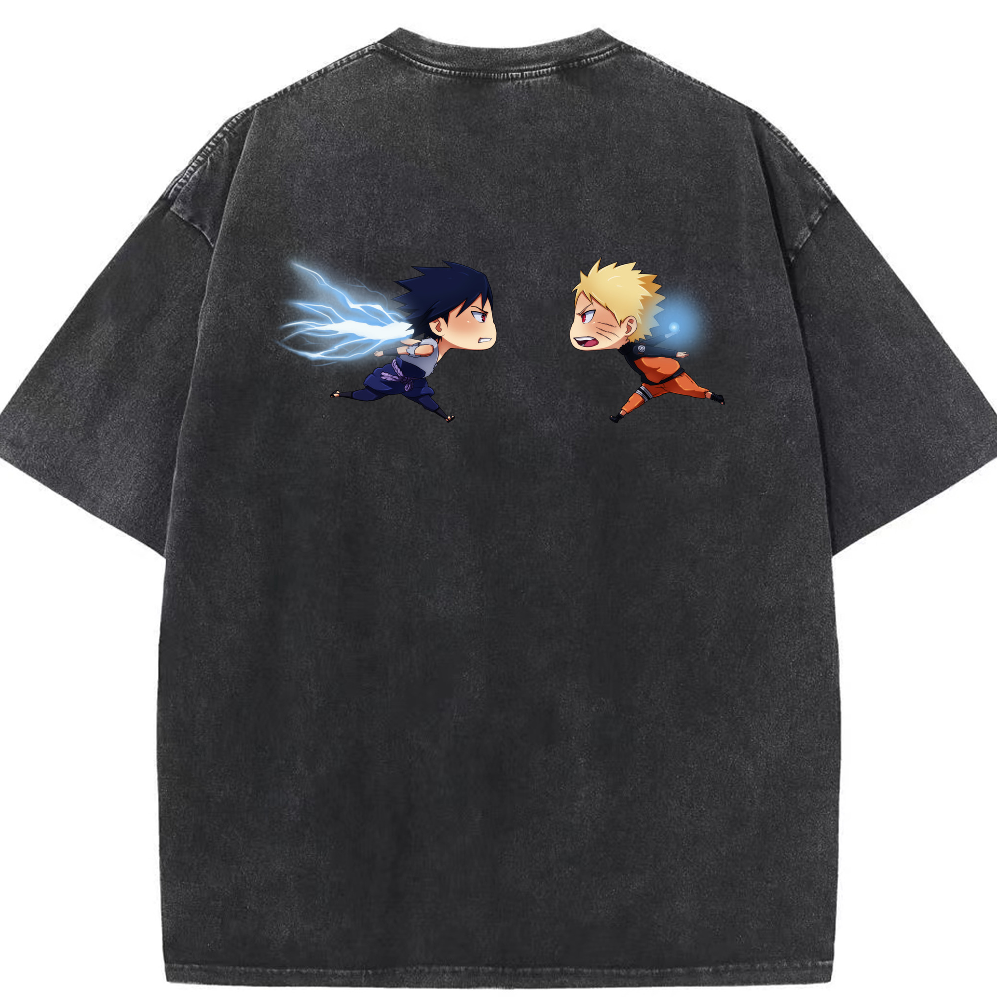 （画像用） NARUTO -ナルト- うずまき ナルト Uzumaki Naruto 綿100% ヴィンテージ風 半袖Tシャツ（背面プリント）