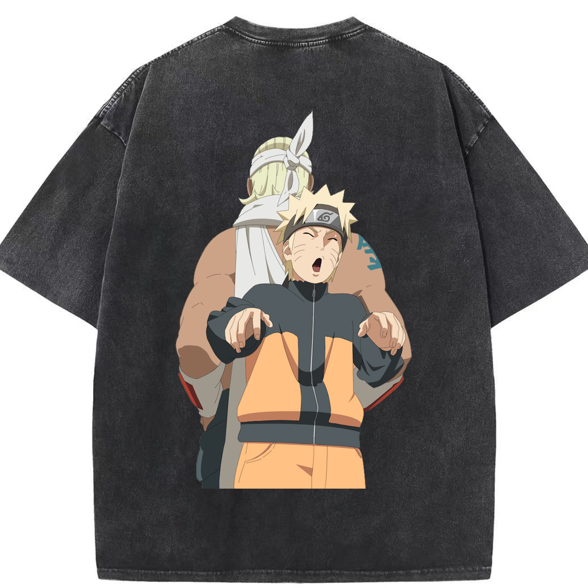 （画像用） NARUTO -ナルト- うずまき ナルト Uzumaki Naruto 綿100% ヴィンテージ風 半袖Tシャツ（背面プリント）