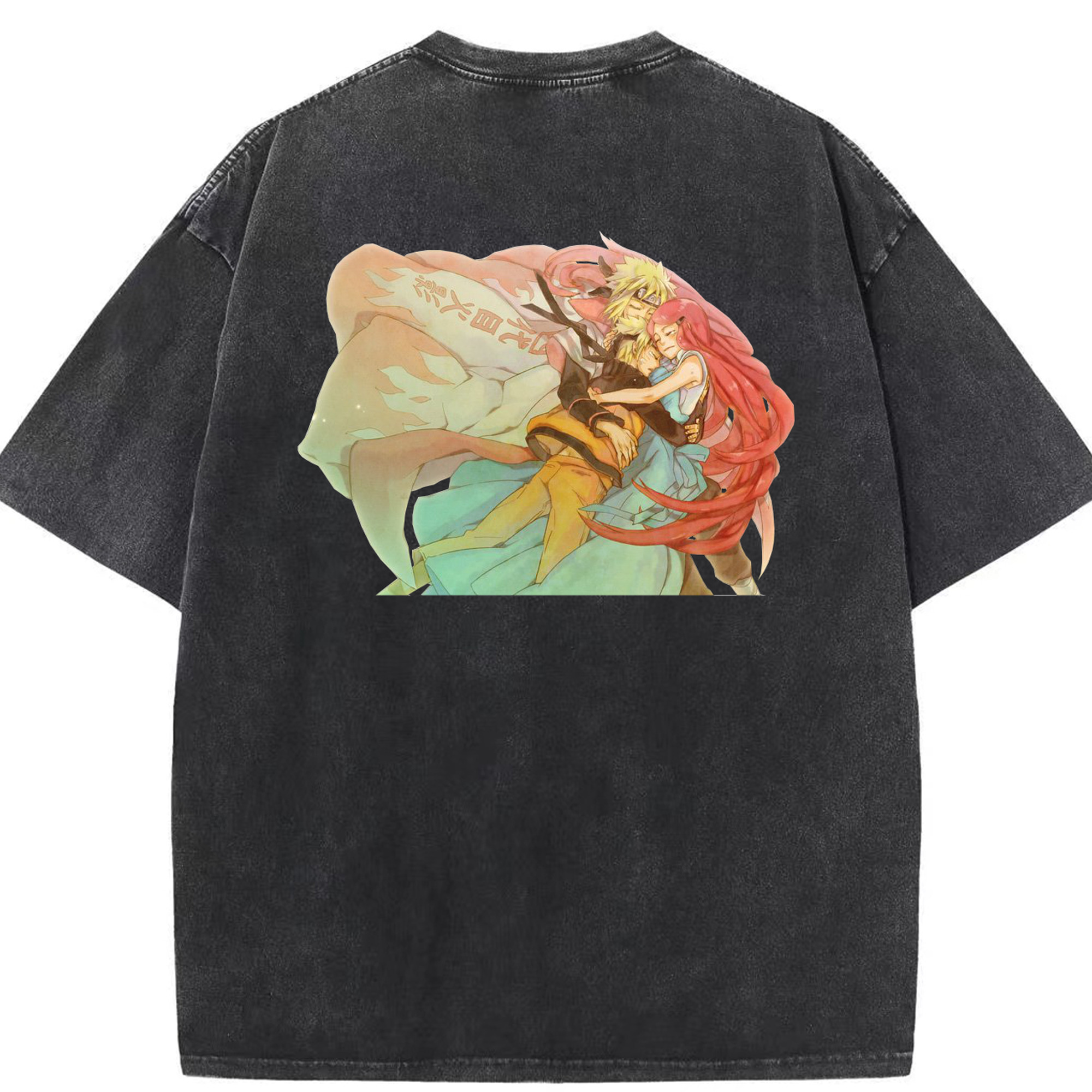 （画像用） NARUTO -ナルト- うずまき ナルト Uzumaki Naruto 綿100% ヴィンテージ風 半袖Tシャツ（背面プリント）