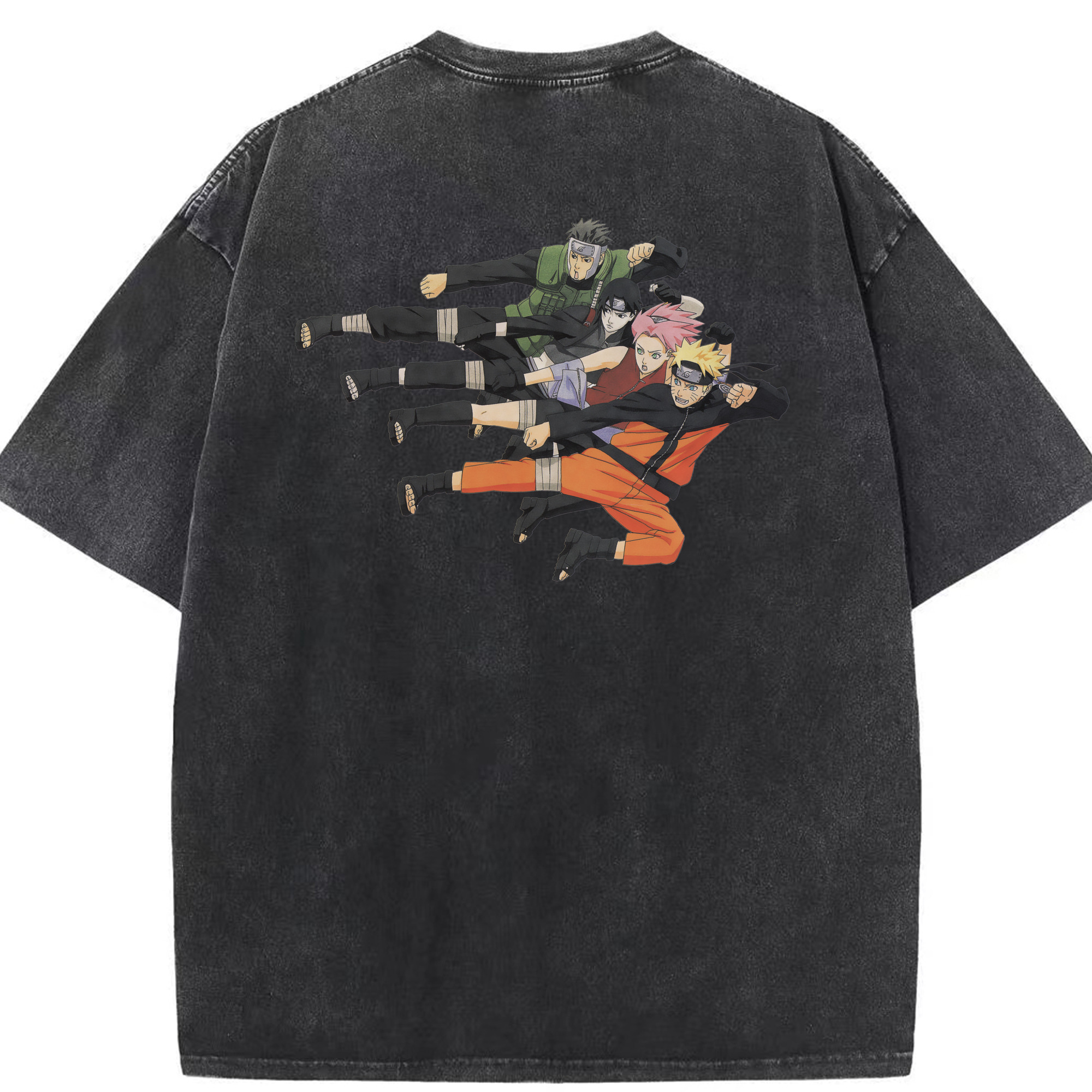 （画像用） NARUTO -ナルト- うずまき ナルト Uzumaki Naruto 綿100% ヴィンテージ風 半袖Tシャツ（背面プリント）