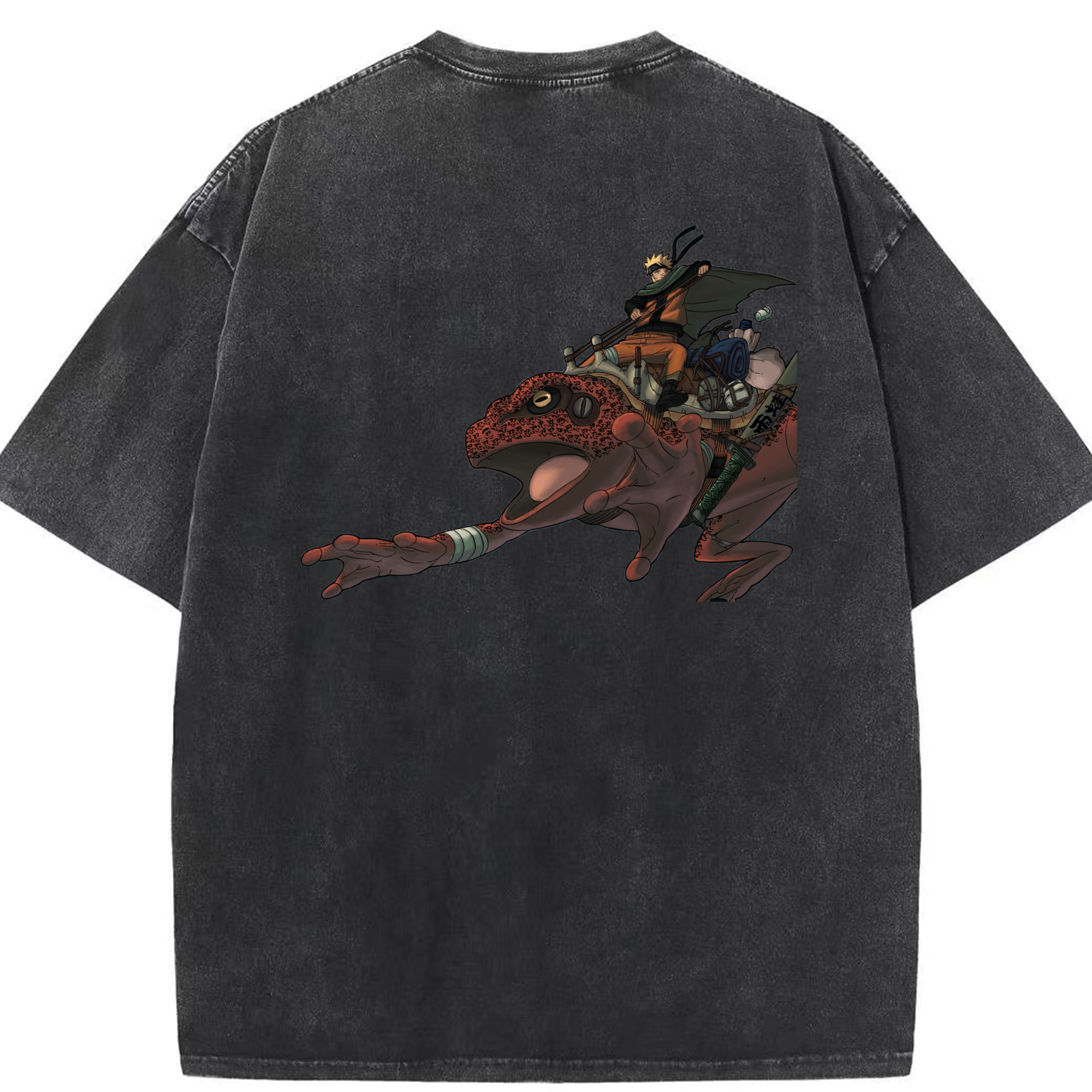 （画像用） NARUTO -ナルト- うずまき ナルト Uzumaki Naruto 綿100% ヴィンテージ風 半袖Tシャツ（背面プリント）