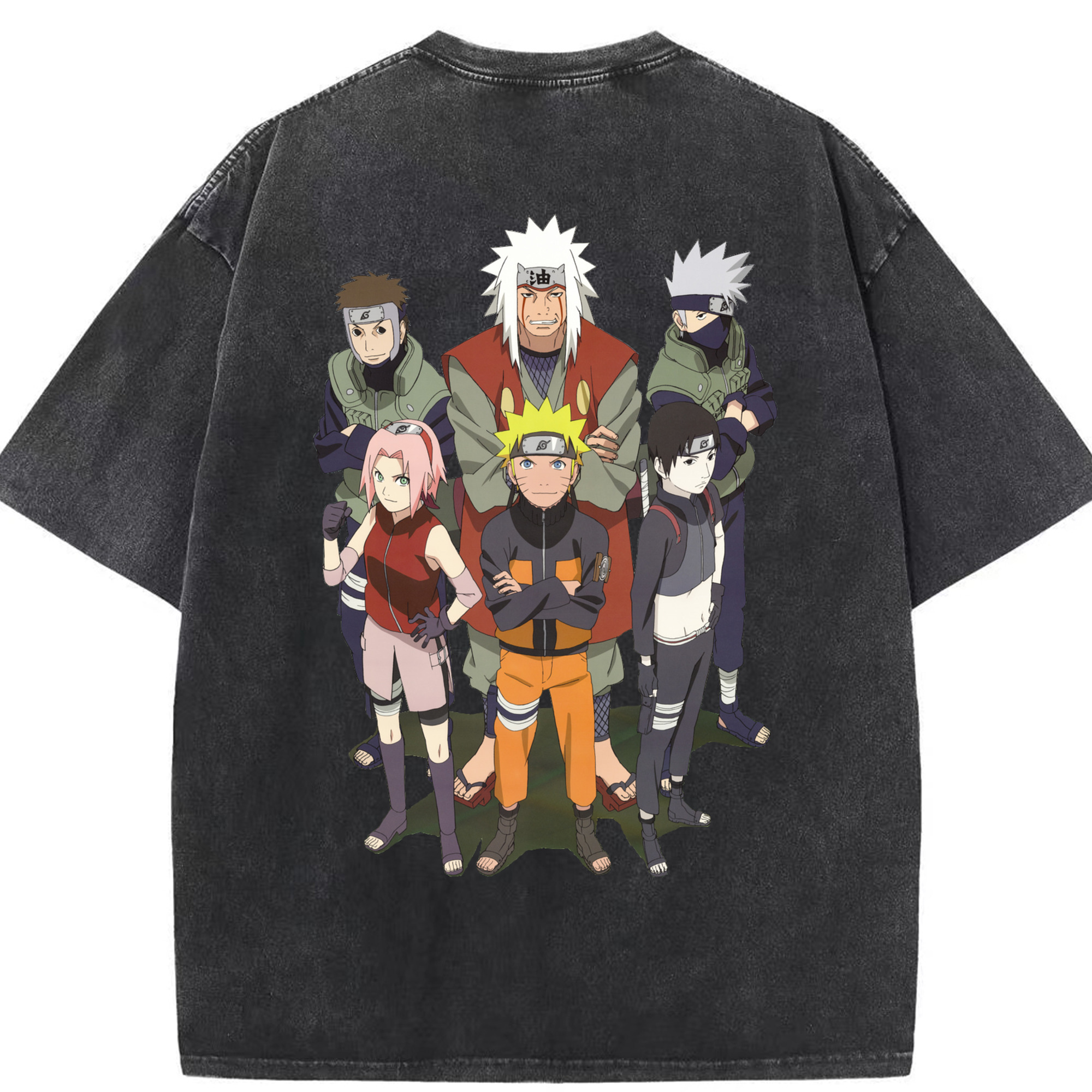 （画像用） NARUTO -ナルト- うずまき ナルト Uzumaki Naruto 綿100% ヴィンテージ風 半袖Tシャツ（背面プリント）