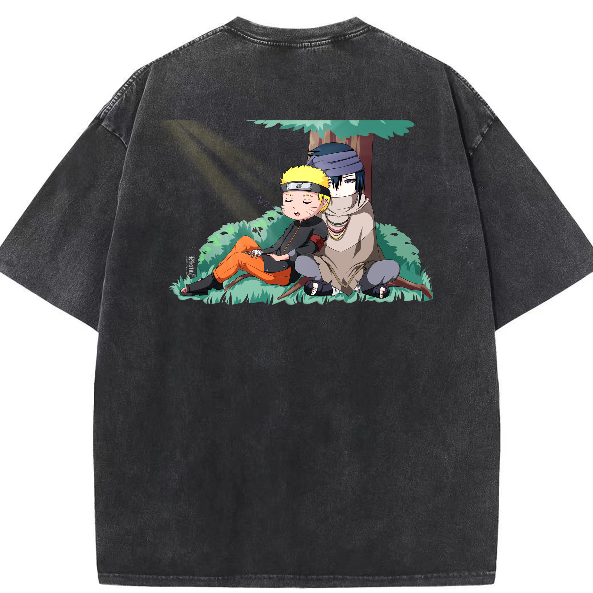 （画像用） NARUTO -ナルト- うずまき ナルト Uzumaki Naruto 綿100% ヴィンテージ風 半袖Tシャツ（背面プリント）