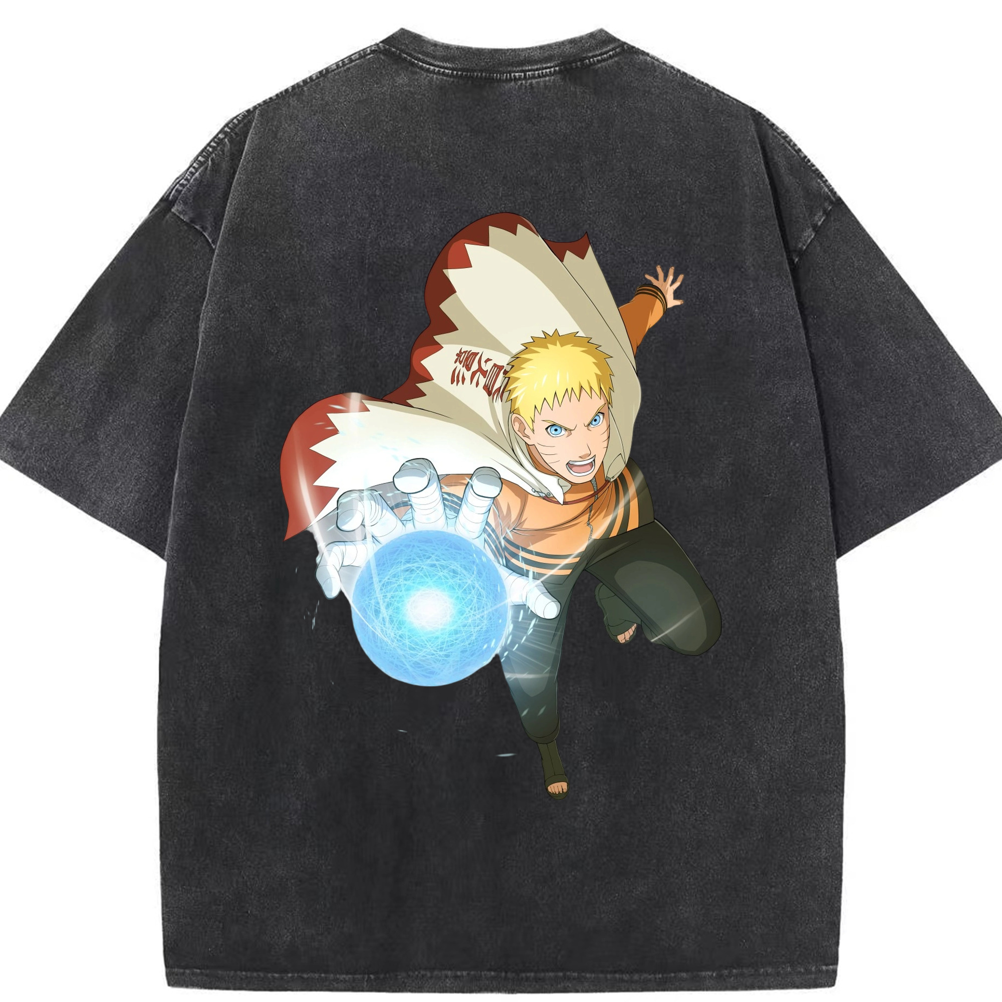 （画像用） NARUTO -ナルト- うずまき ナルト Uzumaki Naruto 綿100% ヴィンテージ風 半袖Tシャツ（背面プリント）