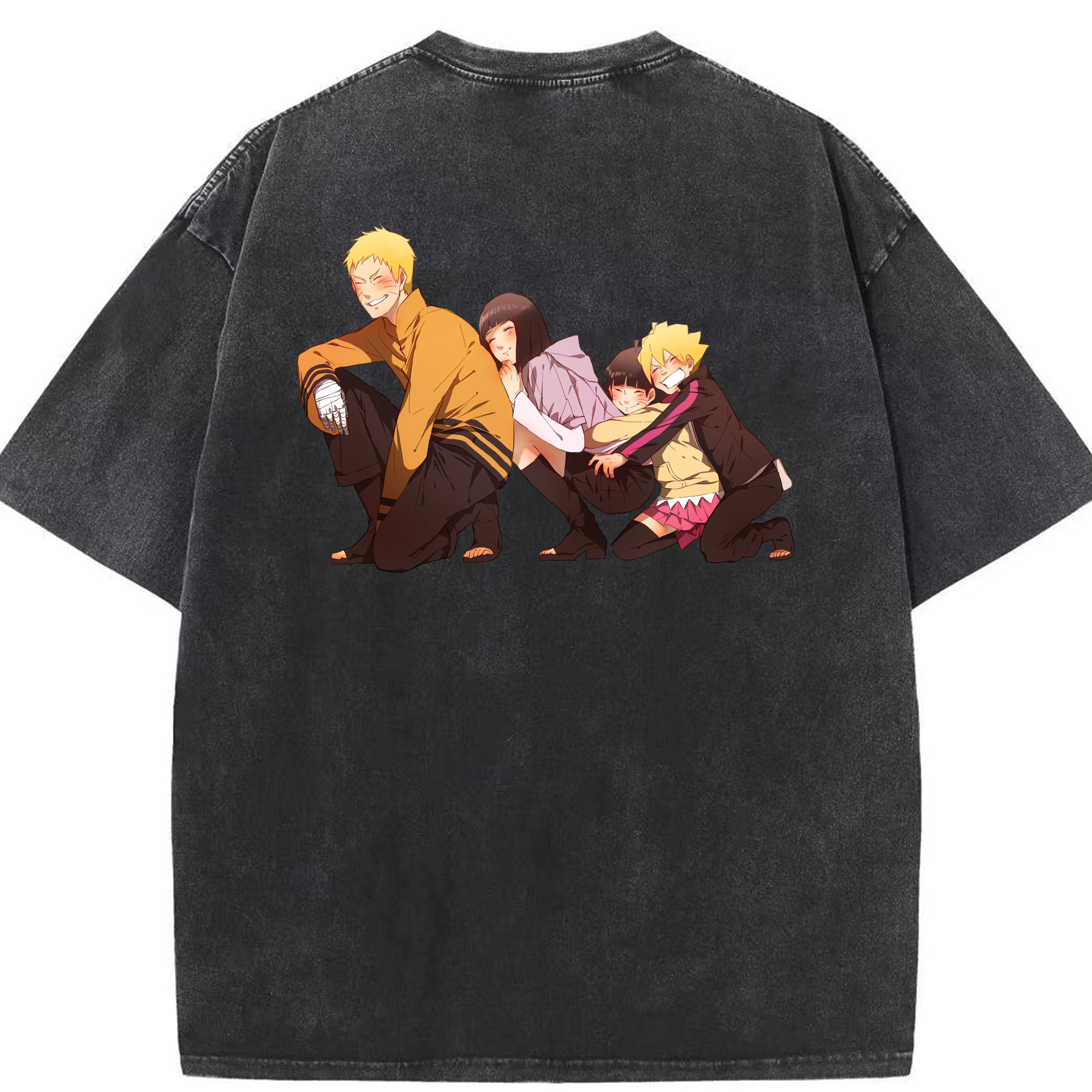 （画像用） NARUTO -ナルト- うずまき ナルト Uzumaki Naruto 綿100% ヴィンテージ風 半袖Tシャツ（背面プリント）