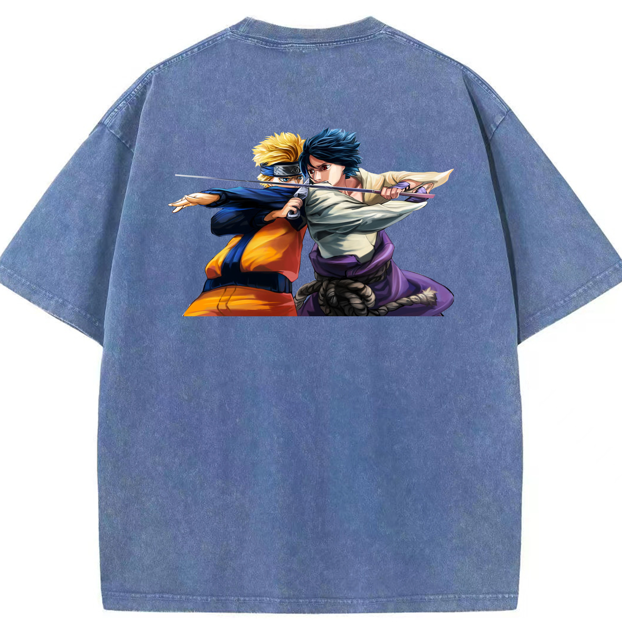 （画像用） NARUTO -ナルト- うずまき ナルト Uzumaki Naruto 綿100% ヴィンテージ風 半袖Tシャツ（背面プリント）