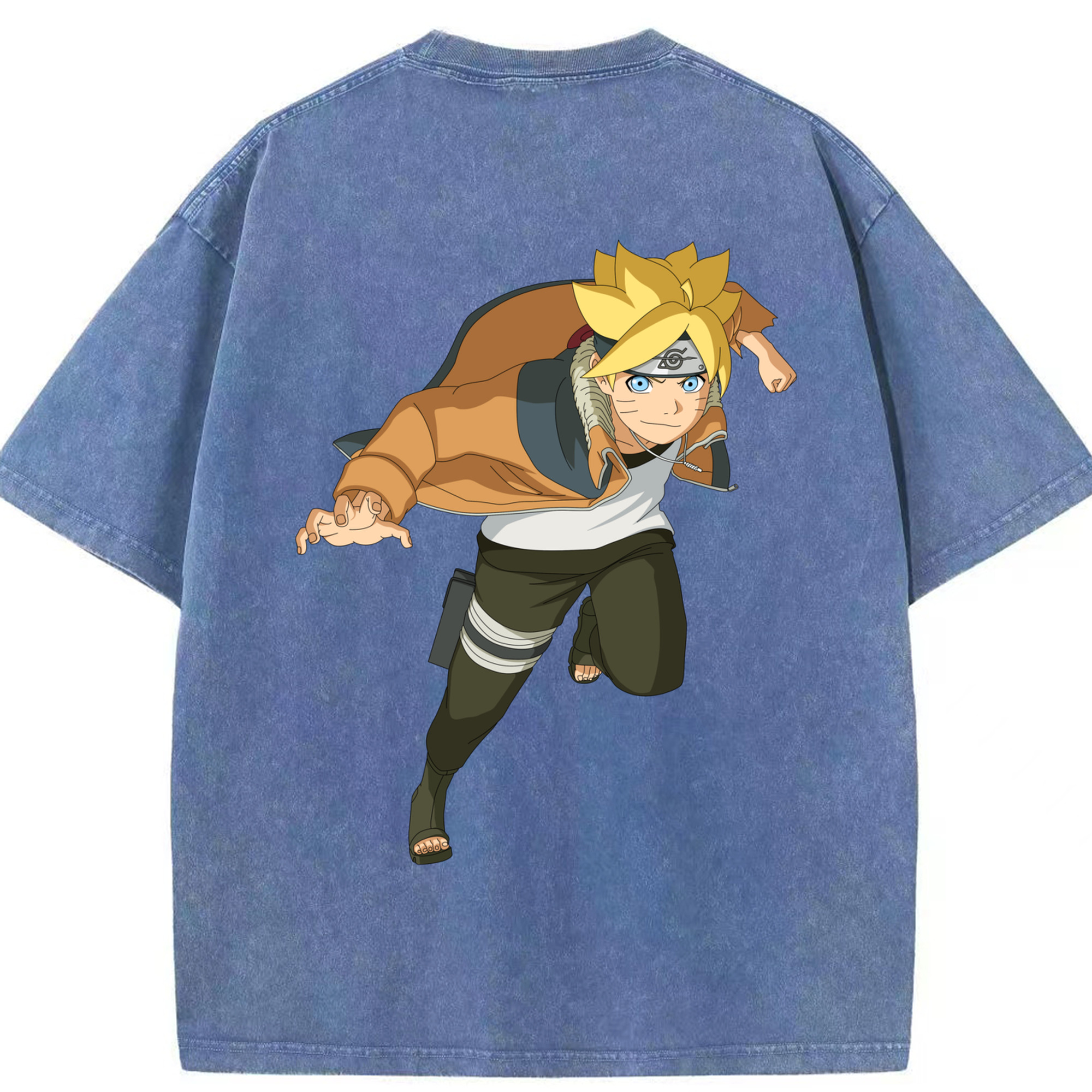 （画像用） NARUTO -ナルト- うずまき ナルト Uzumaki Naruto 綿100% ヴィンテージ風 半袖Tシャツ（背面プリント）