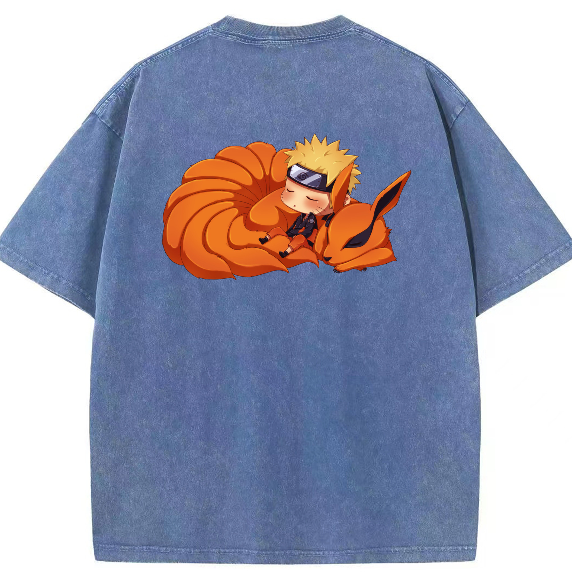 （画像用） NARUTO -ナルト- うずまき ナルト Uzumaki Naruto 綿100% ヴィンテージ風 半袖Tシャツ（背面プリント）