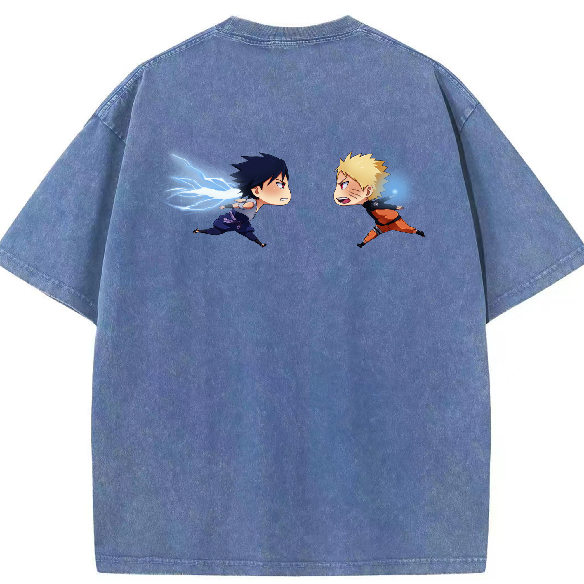 （画像用） NARUTO -ナルト- うずまき ナルト Uzumaki Naruto 綿100% ヴィンテージ風 半袖Tシャツ（背面プリント）