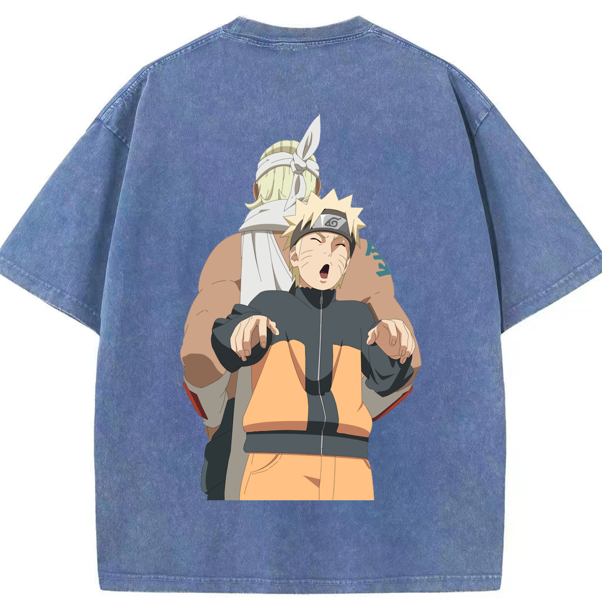 （画像用） NARUTO -ナルト- うずまき ナルト Uzumaki Naruto 綿100% ヴィンテージ風 半袖Tシャツ（背面プリント）