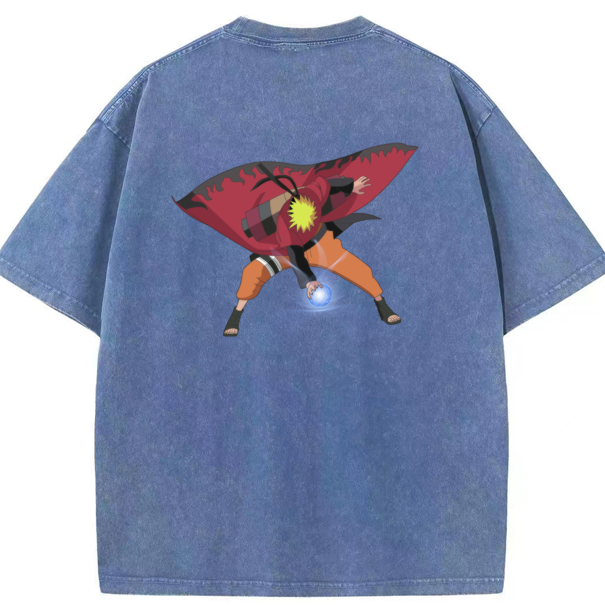 （画像用） NARUTO -ナルト- うずまき ナルト Uzumaki Naruto 綿100% ヴィンテージ風 半袖Tシャツ（背面プリント）