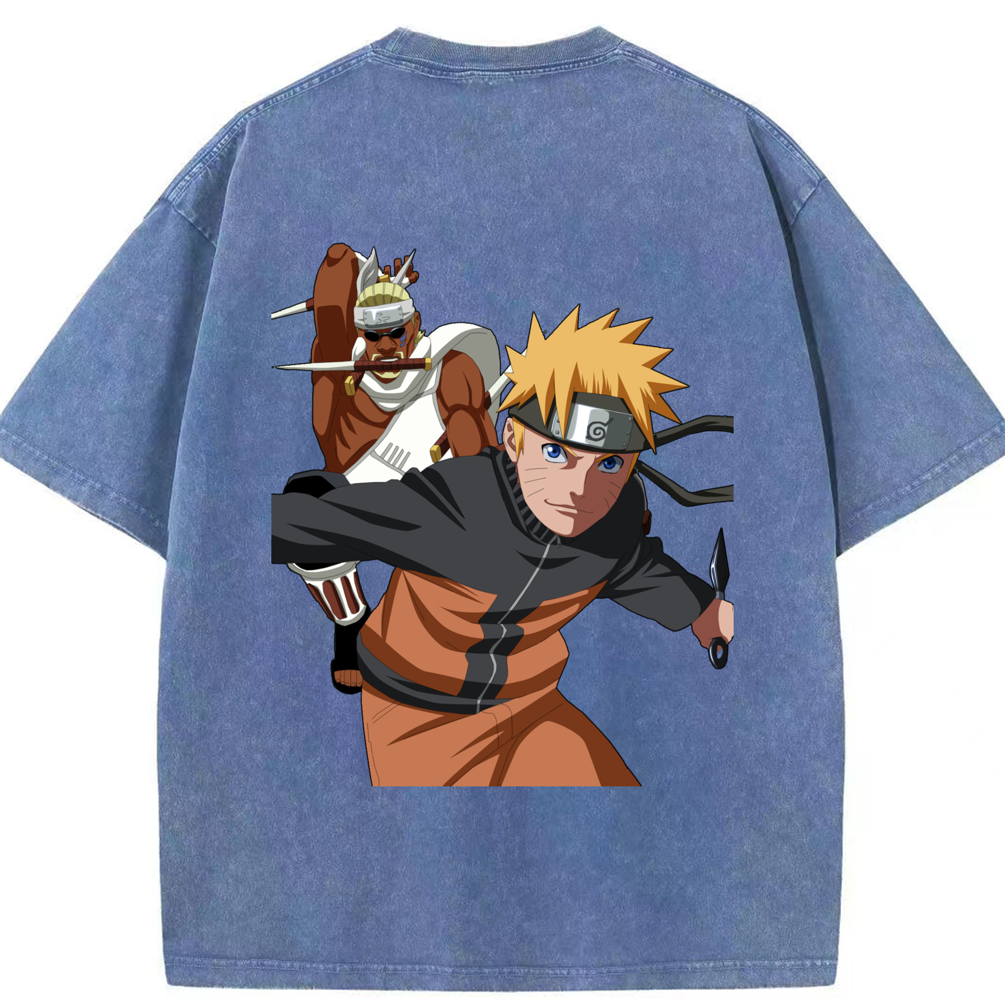 （画像用） NARUTO -ナルト- うずまき ナルト Uzumaki Naruto 綿100% ヴィンテージ風 半袖Tシャツ（背面プリント）