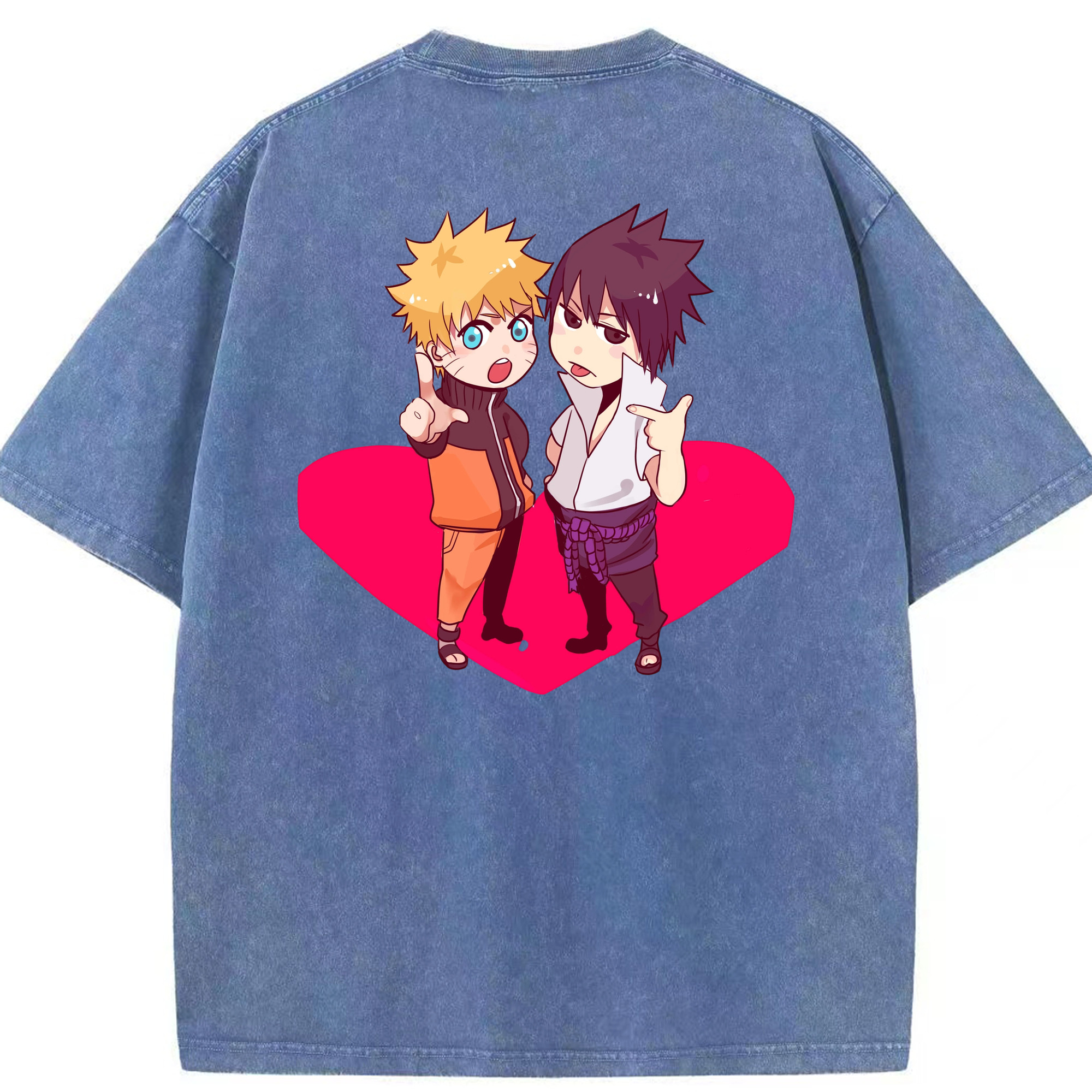 （画像用） NARUTO -ナルト- うずまき ナルト Uzumaki Naruto 綿100% ヴィンテージ風 半袖Tシャツ（背面プリント）