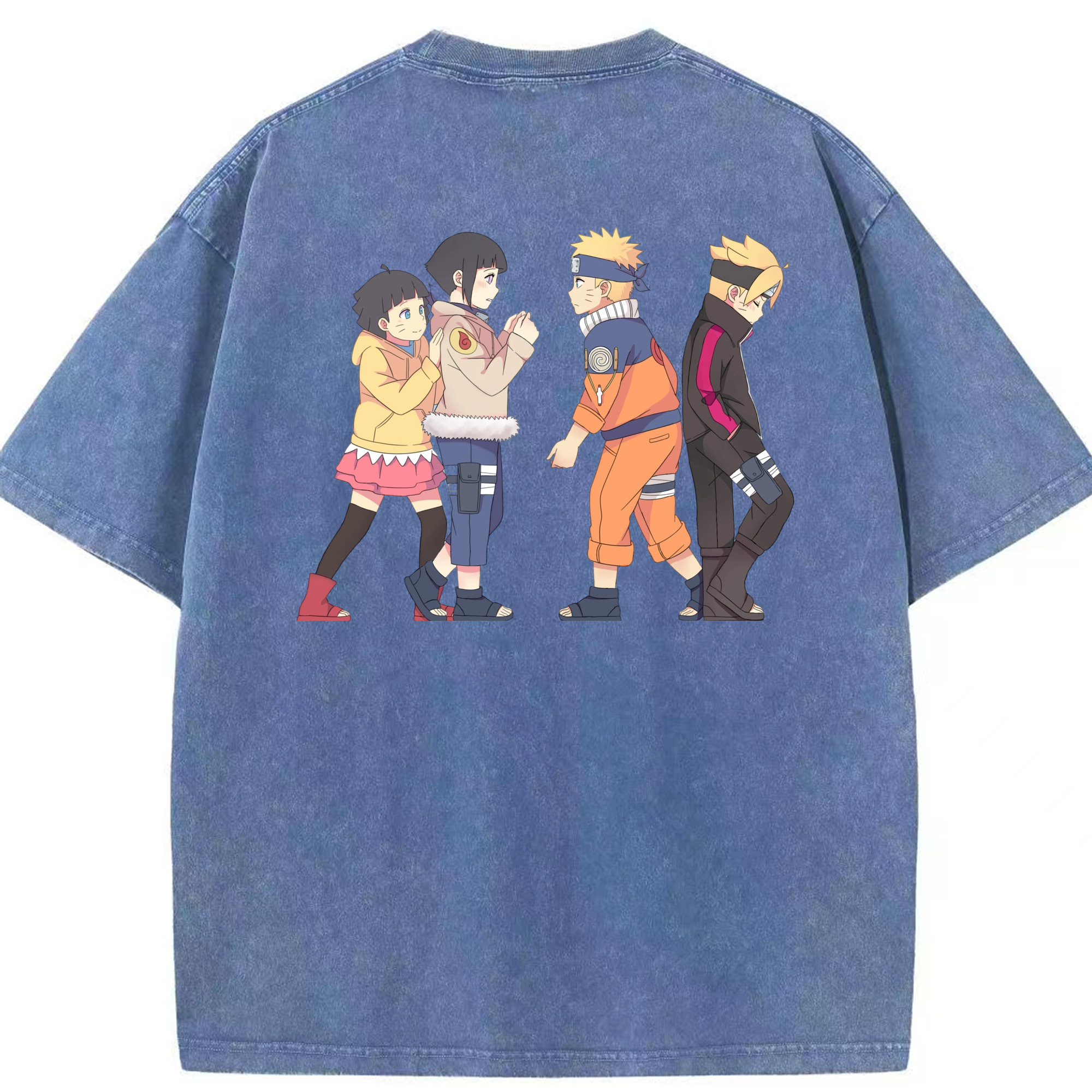 （画像用） NARUTO -ナルト- うずまき ナルト Uzumaki Naruto 綿100% ヴィンテージ風 半袖Tシャツ（背面プリント）