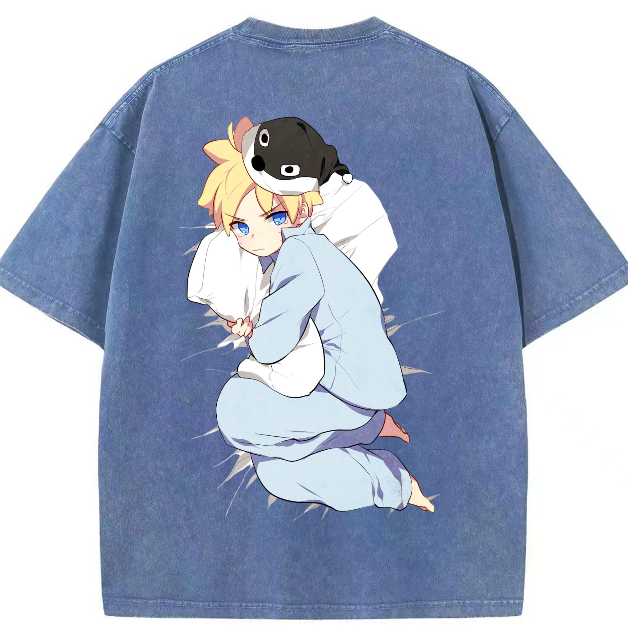 （画像用） NARUTO -ナルト- うずまき ナルト Uzumaki Naruto 綿100% ヴィンテージ風 半袖Tシャツ（背面プリント）