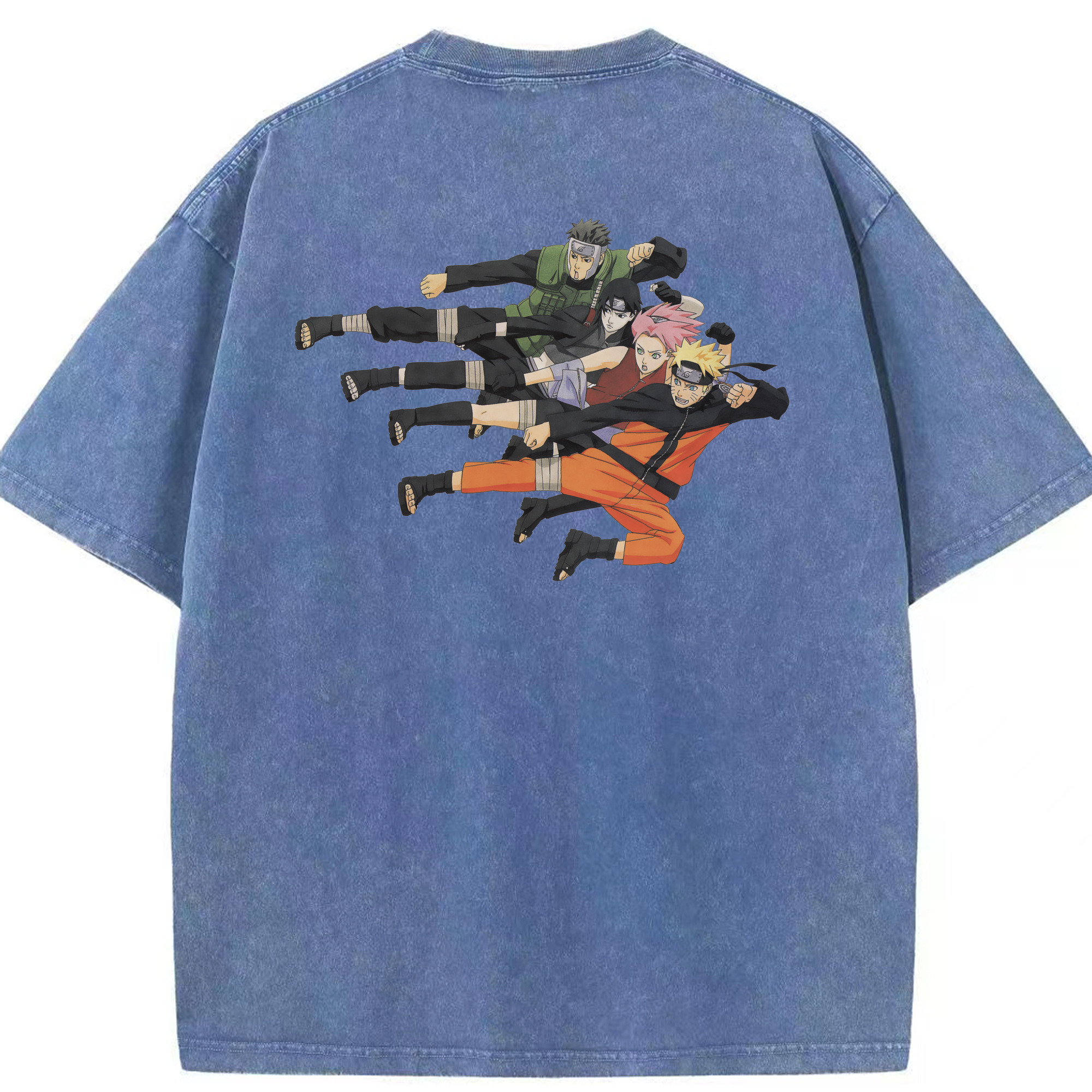 （画像用） NARUTO -ナルト- うずまき ナルト Uzumaki Naruto 綿100% ヴィンテージ風 半袖Tシャツ（背面プリント）
