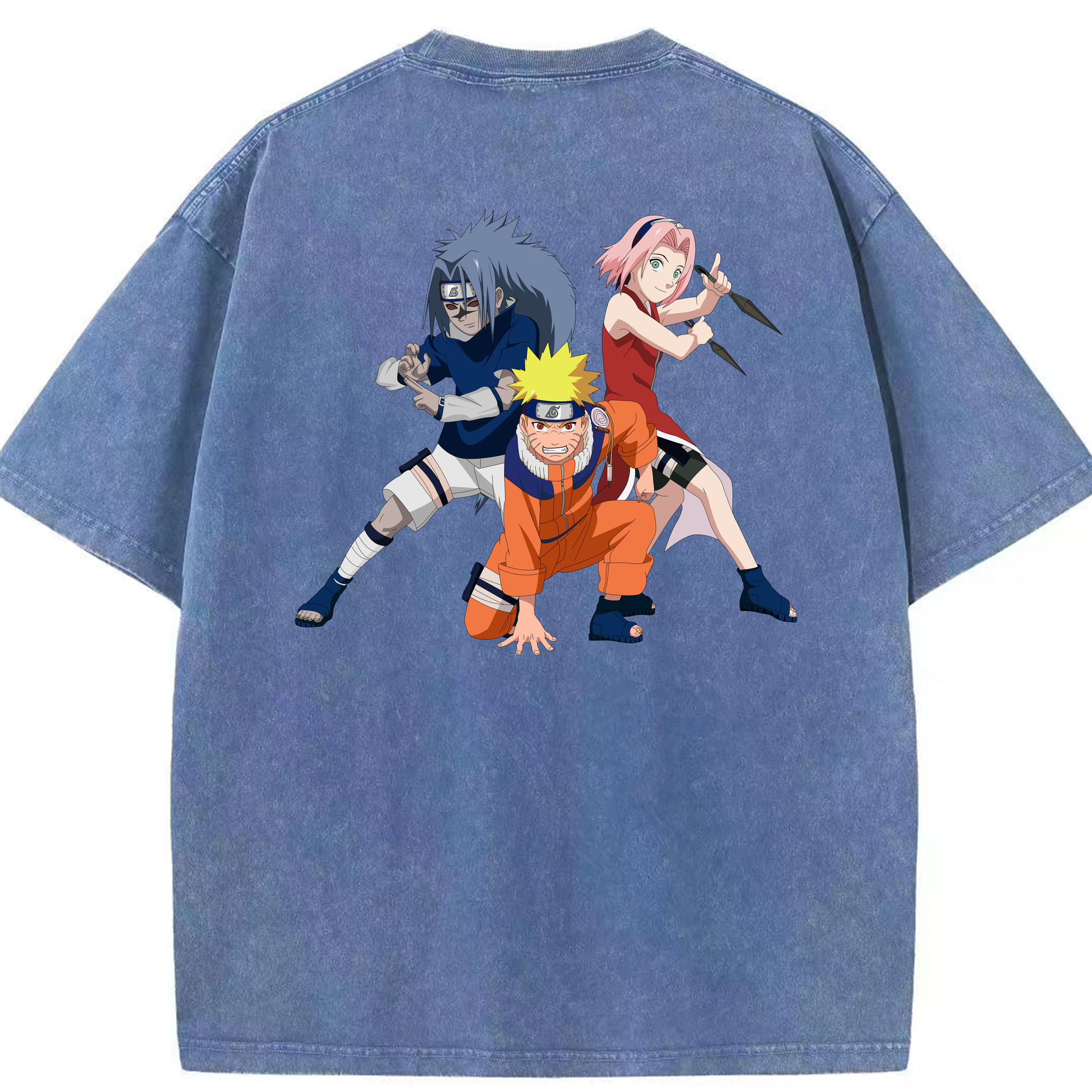（画像用） NARUTO -ナルト- うずまき ナルト Uzumaki Naruto 綿100% ヴィンテージ風 半袖Tシャツ（背面プリント）