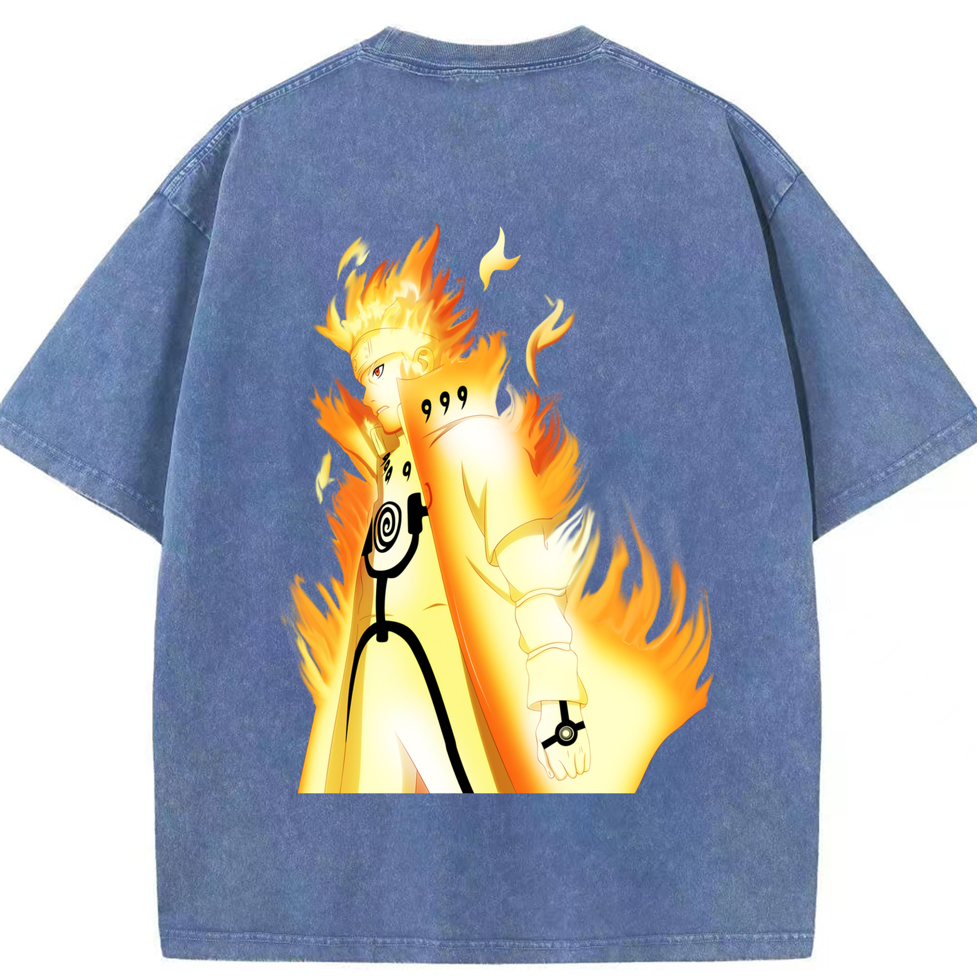 （画像用） NARUTO -ナルト- うずまき ナルト Uzumaki Naruto 綿100% ヴィンテージ風 半袖Tシャツ（背面プリント）